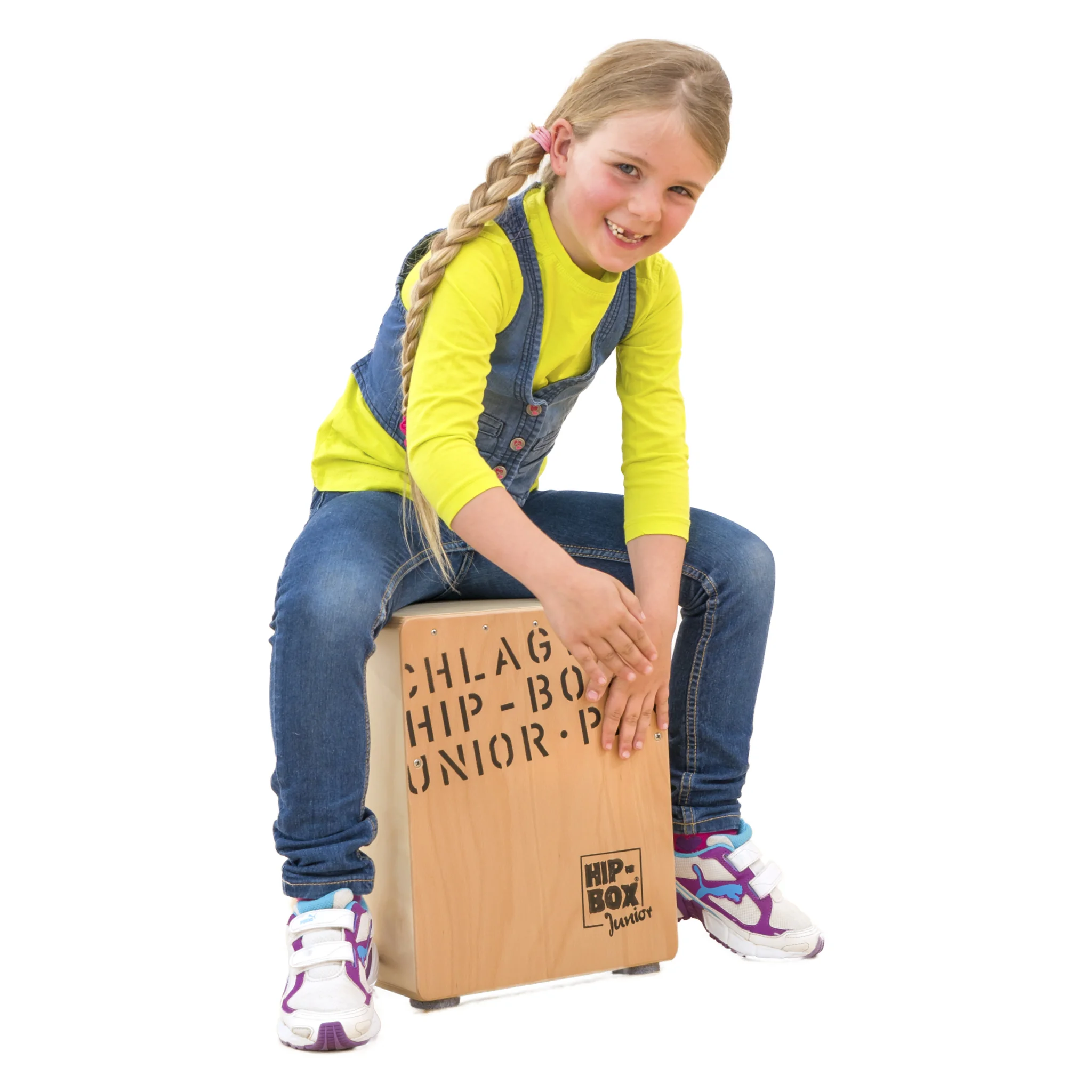 Kinder, Cajón, Jeans, Gelb, Sneaker