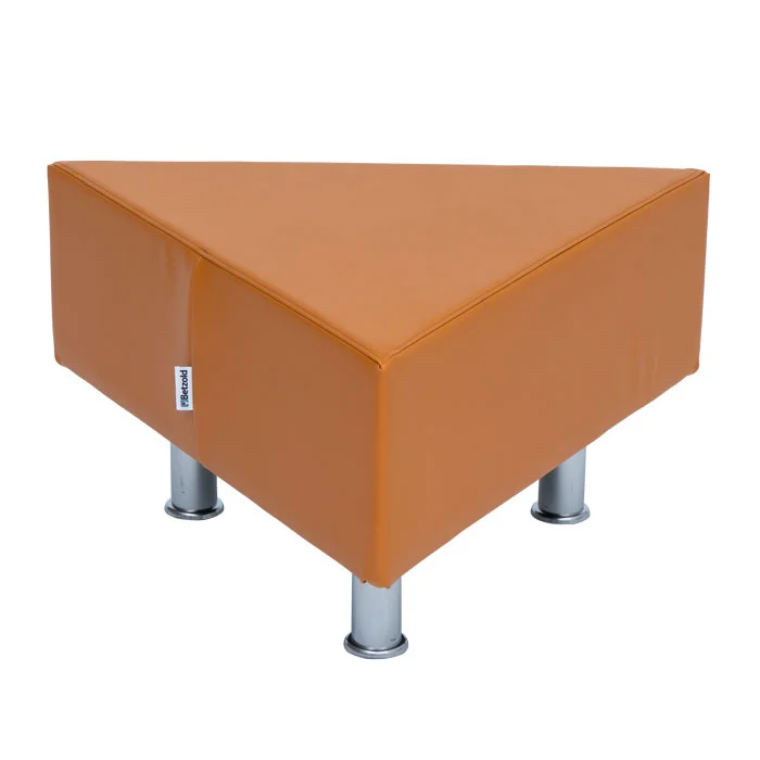 Pufi ottomane, Sitzwürfel, Kunstleder, Beige, Metallbeine