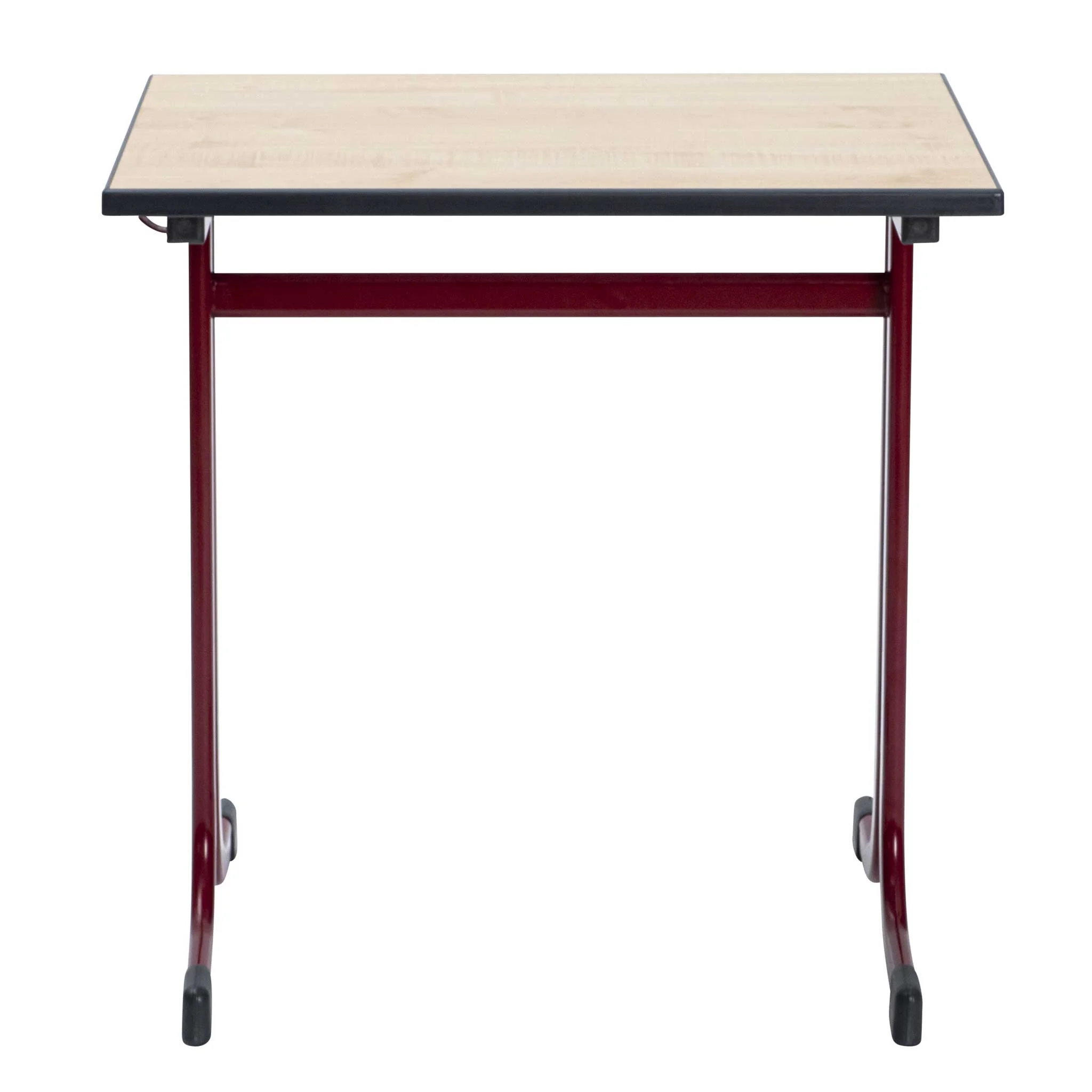 Schreibtisch, Klappbar, Roter Stahl, Holzplatte, Rollen
