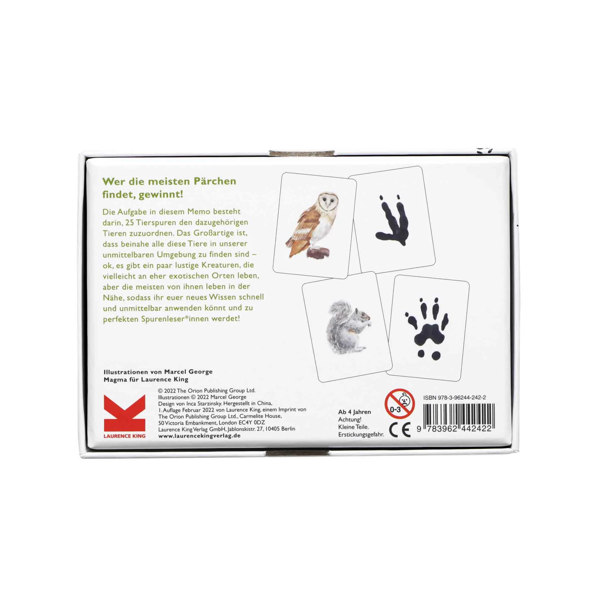 spielkarten, karten, tierprint, handabdruck, sortiermemo