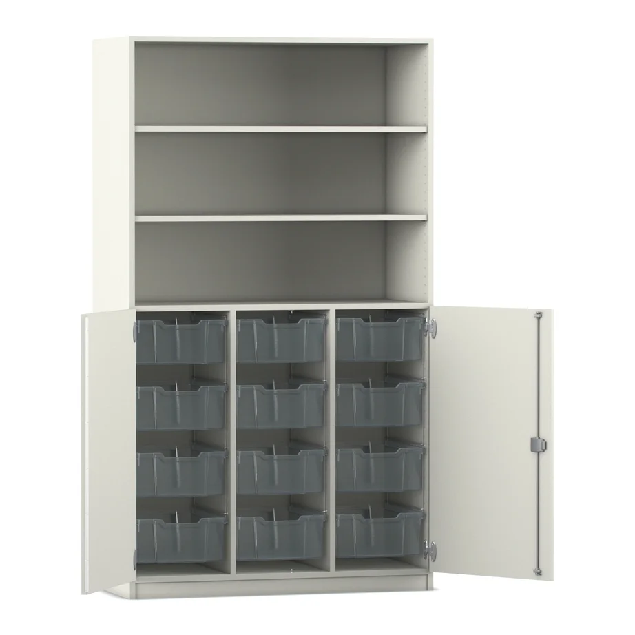 Schrank, Aufbewahrung, Schubladenboxen, Schiebetüren, Metallregal
