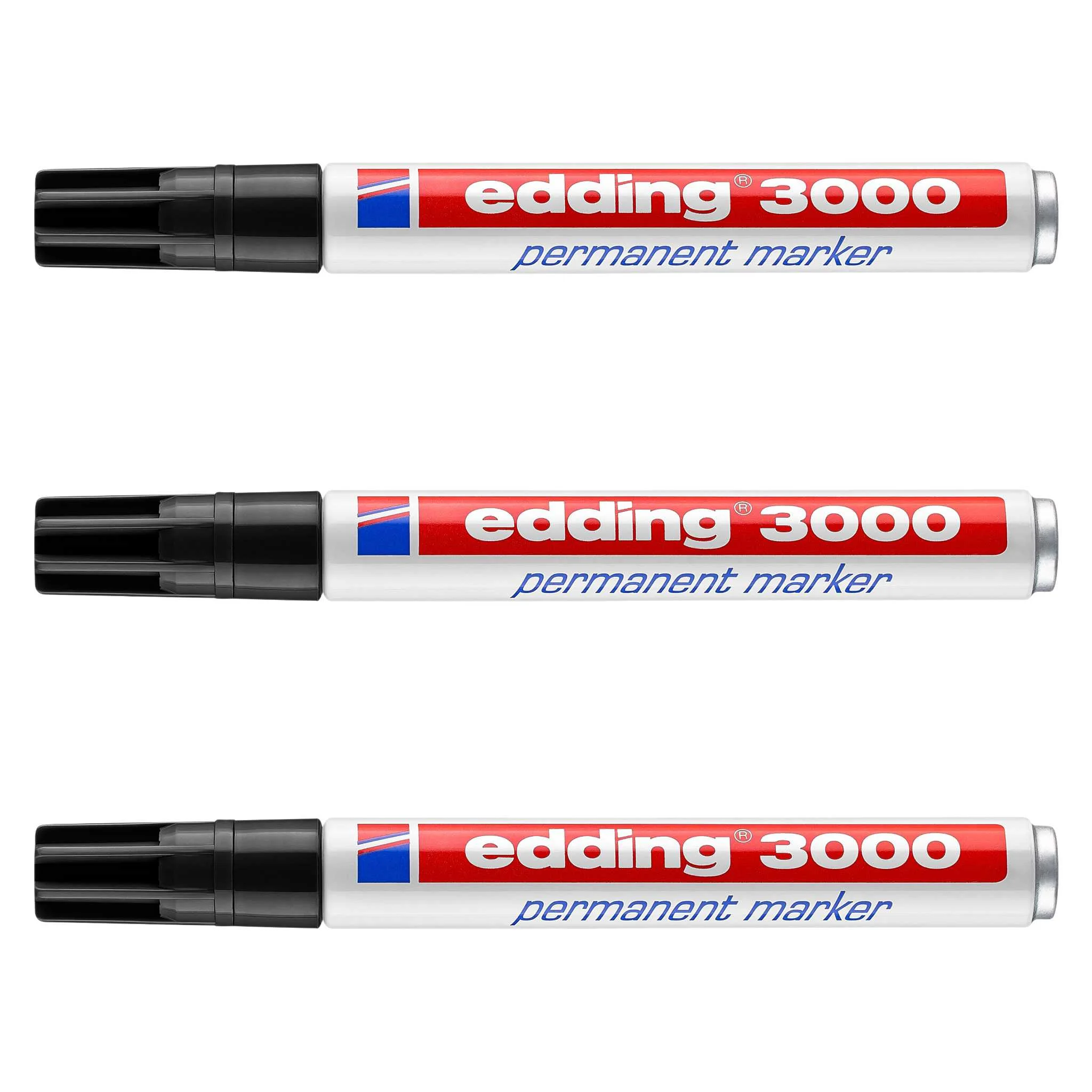 Permanentmarker, Weißer Marker, Edding 3000, Markerstift, Schwarze Kappe