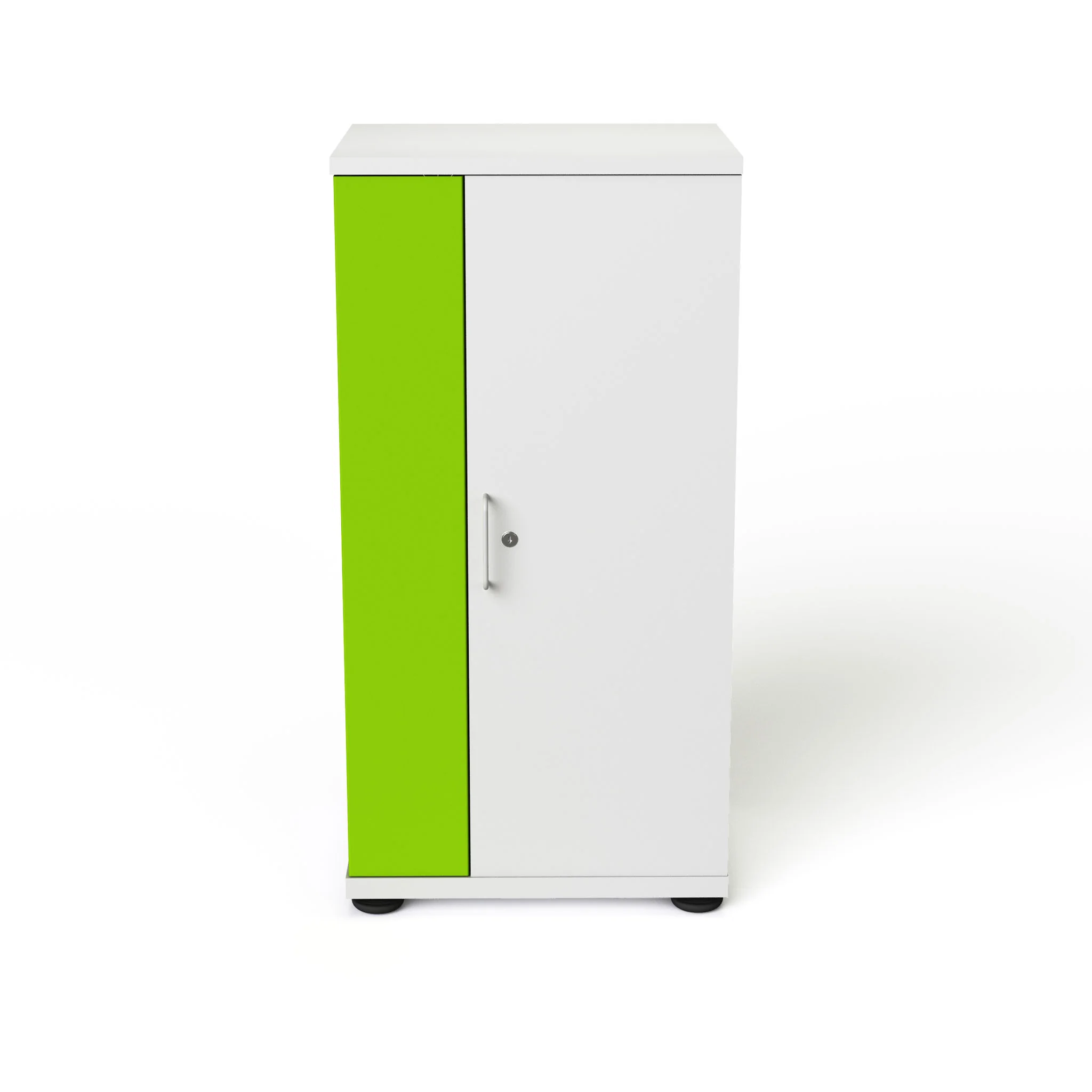 Garderobenschrank, Schrank, Grün akzent, Einfarbig, Korpus weiß