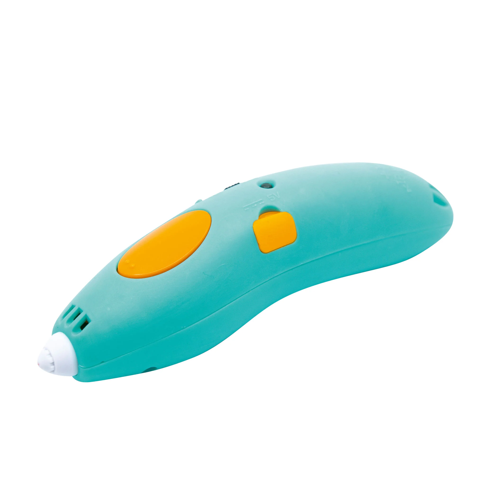 Heißkleberpistole, Kleberstift, Kunststoff, Türkistturquoise, orange Knopf