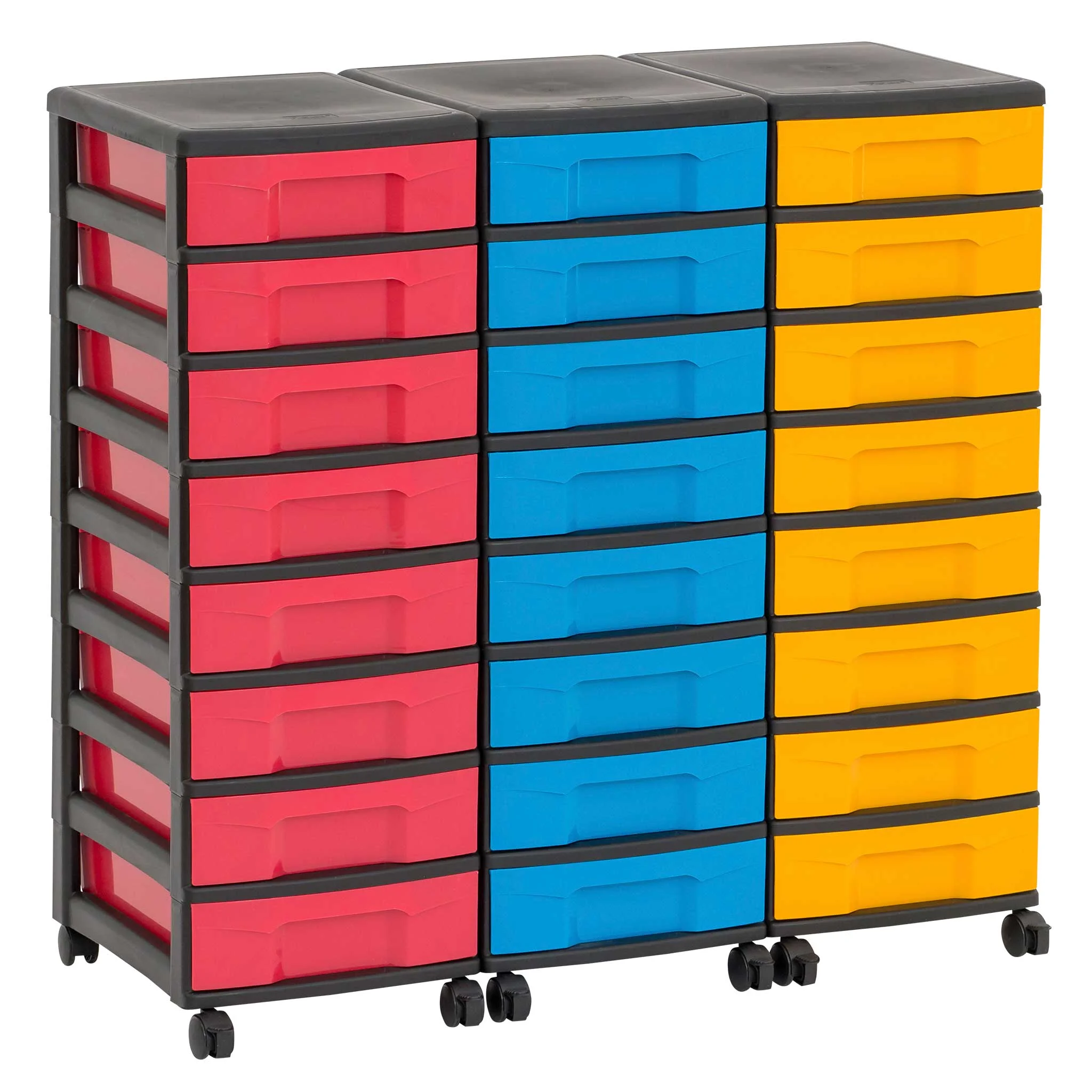 Werkzeugkasten, Schubladenkasten, Rollwagen, Kunststoff, Bunte Schubladen