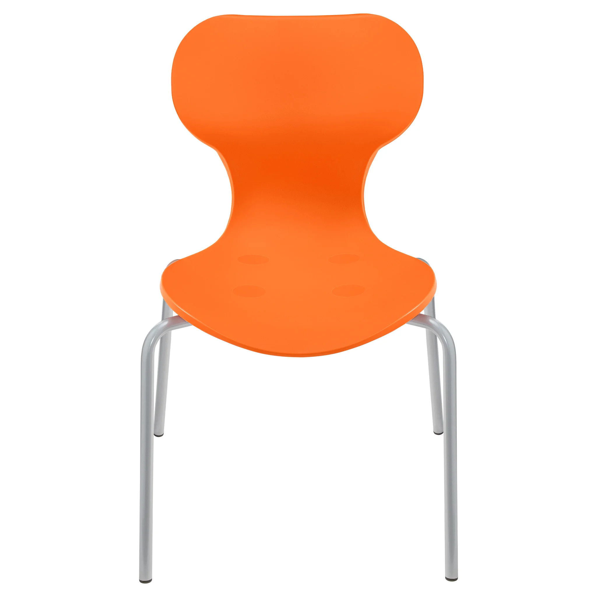Stuhl, Sitz, Kunststoff, Orange, Stuhlbeine aus Metall