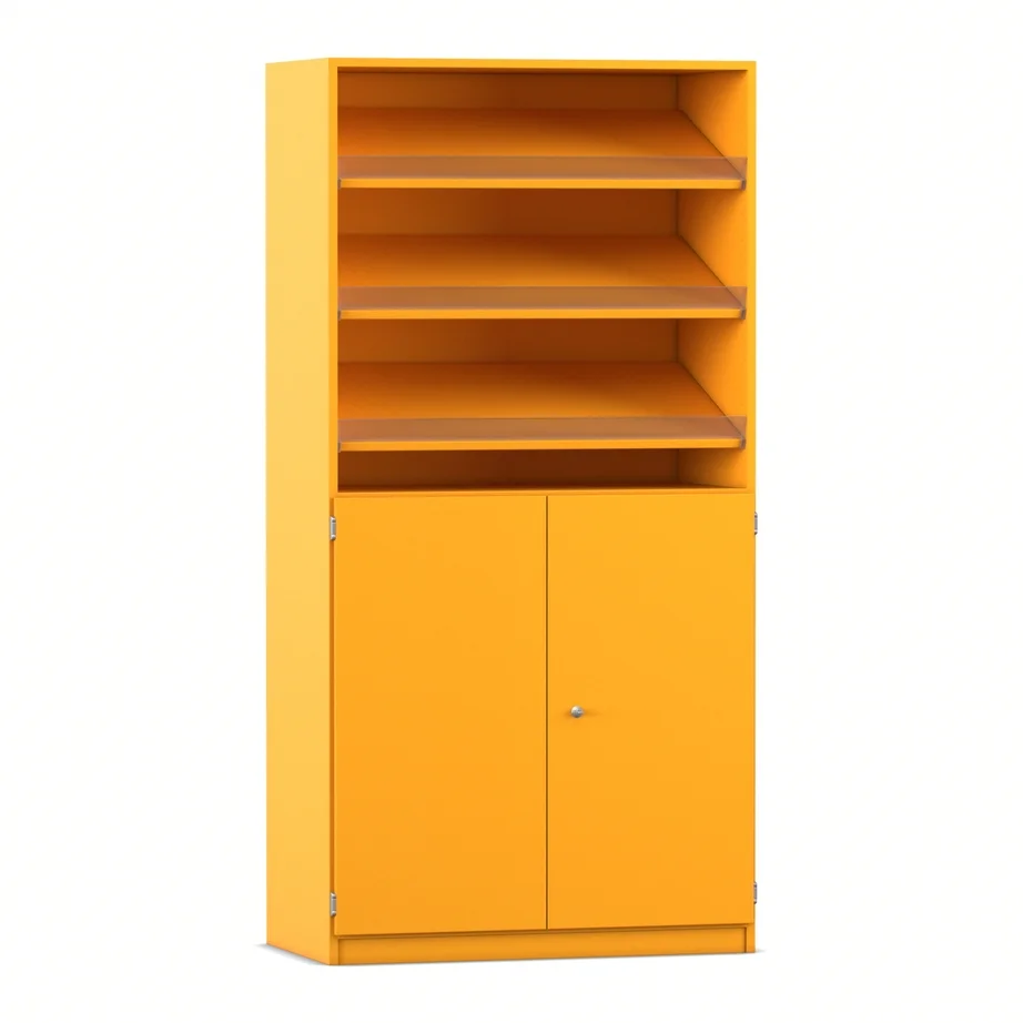 regal, hutch, orange, oberteil mit schubladen?