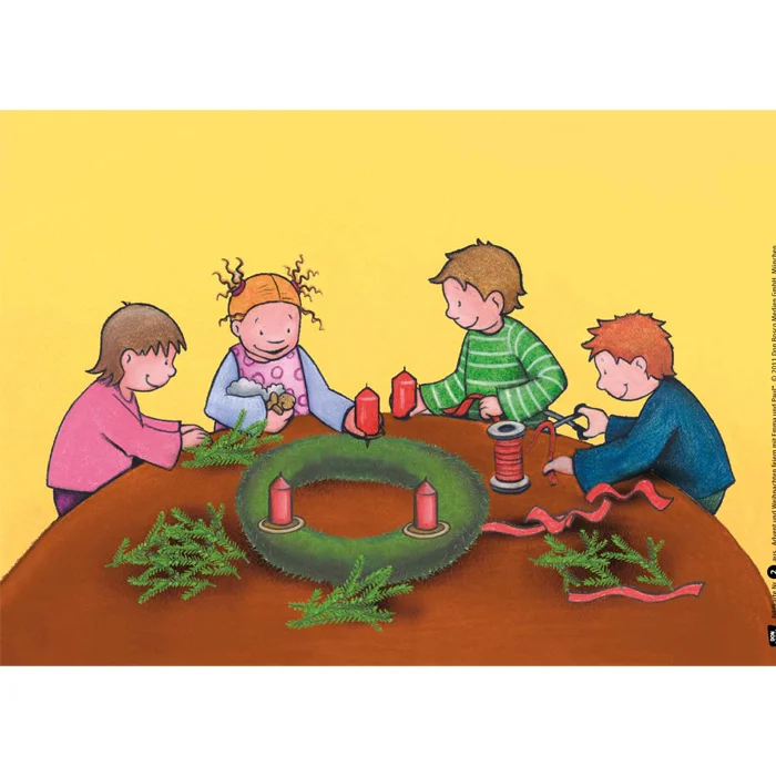 Weihnachtskranz, Kerzen, Draht, Nadeln, Basteln