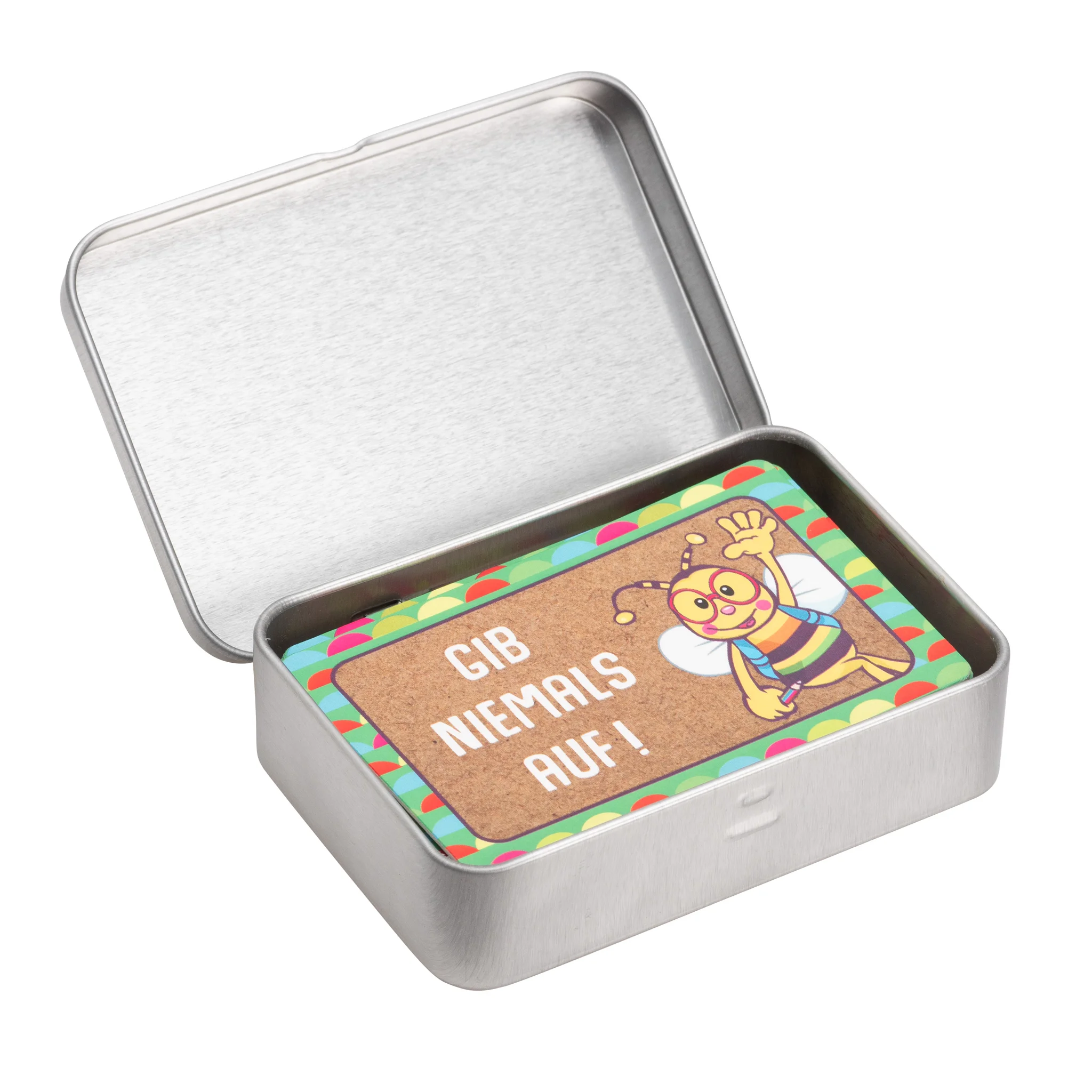 Blechdose, Metallbox, Aufbewahrungsdose, Bunte Karte, Tiermotiv