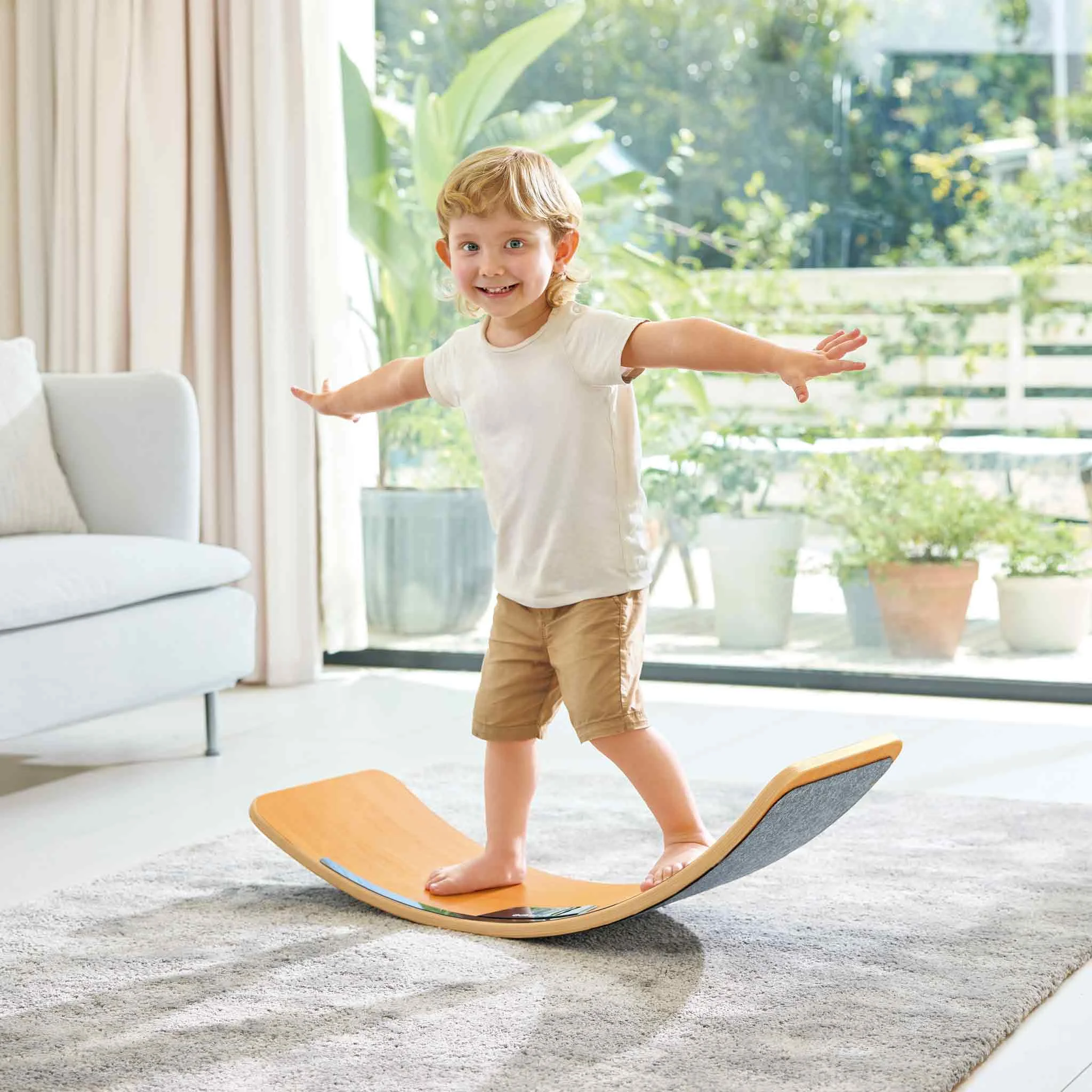 Kinderbalancierbalken, Balanceboard, Holzboard, Wohnzimmer Spielzeug, Bewegungsspiel