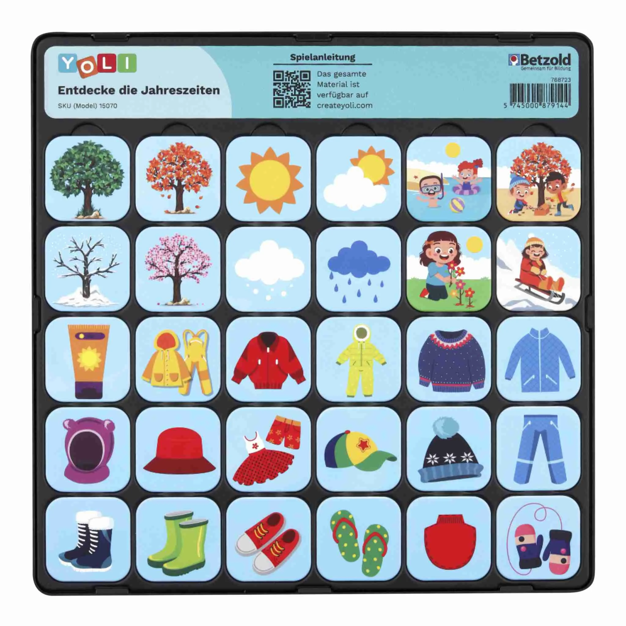 Kinder-Poster, Jahreszeiten, Kleidung, Wetter, Spielset