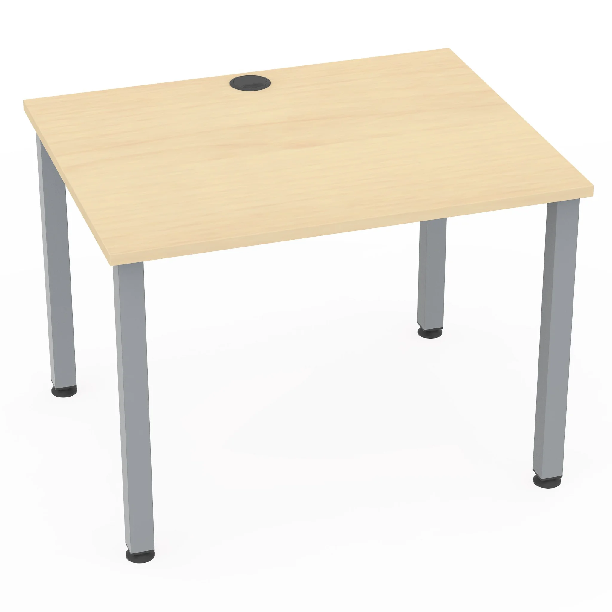 Schreibtisch, Holztisch, Metallbeine, rechteckiger Tisch, Kabelmanagementöffnung