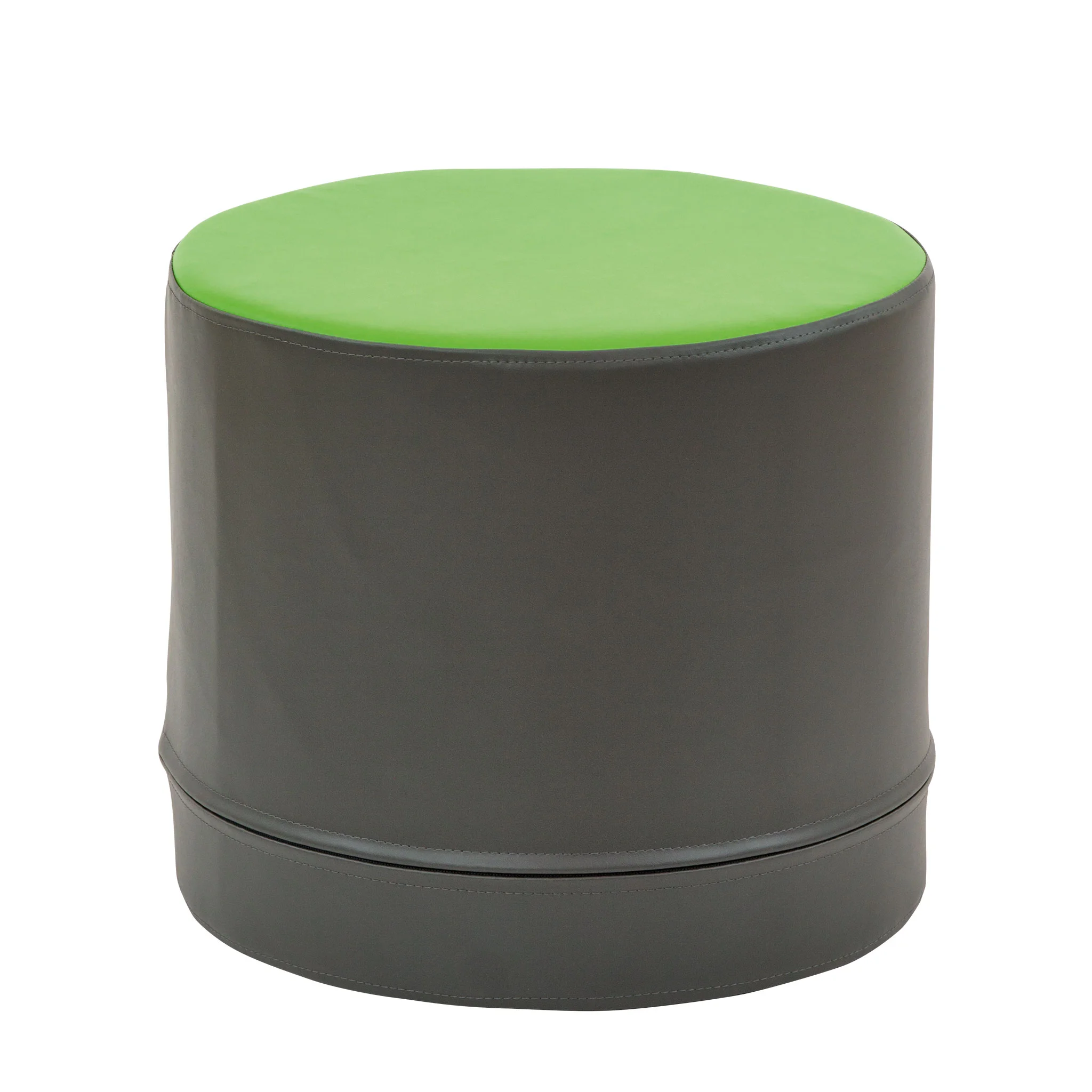 Hocker, Sitzwürfel, Kunstleder, Grün, Grau