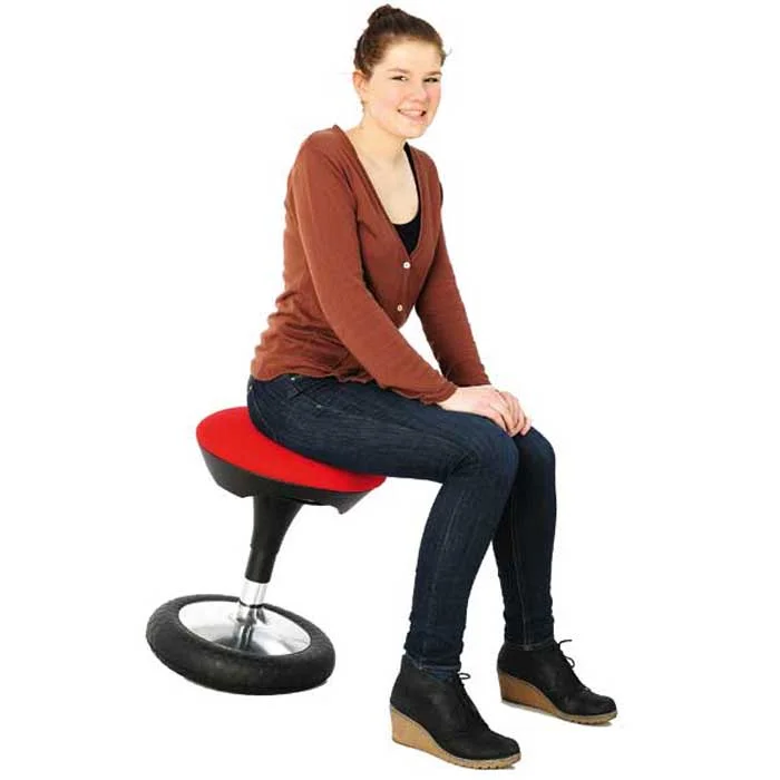 Sitzhocker, Bürostuhl, Roter Sitz, Kissenstuhl, Gummi-Rad