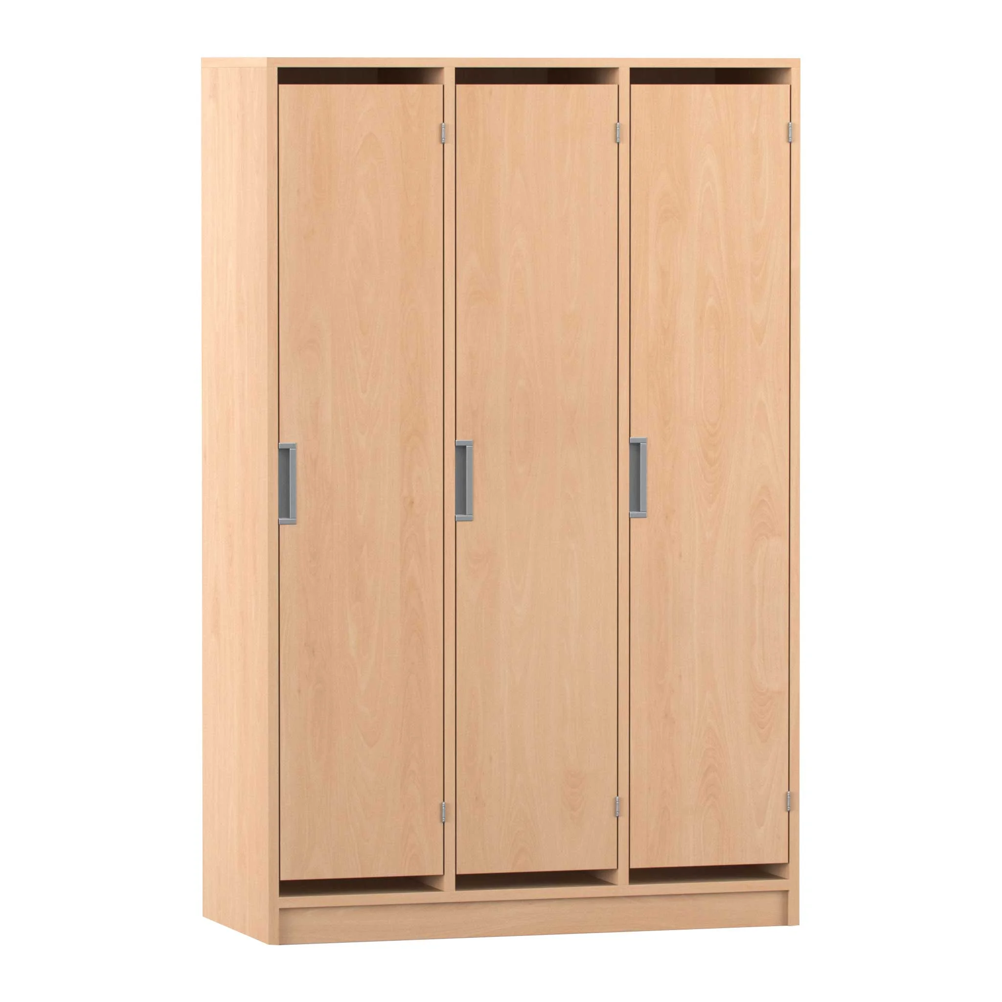 Schrank, Kleiderschrank, 3-türig, Holzoptik, Griffleiste