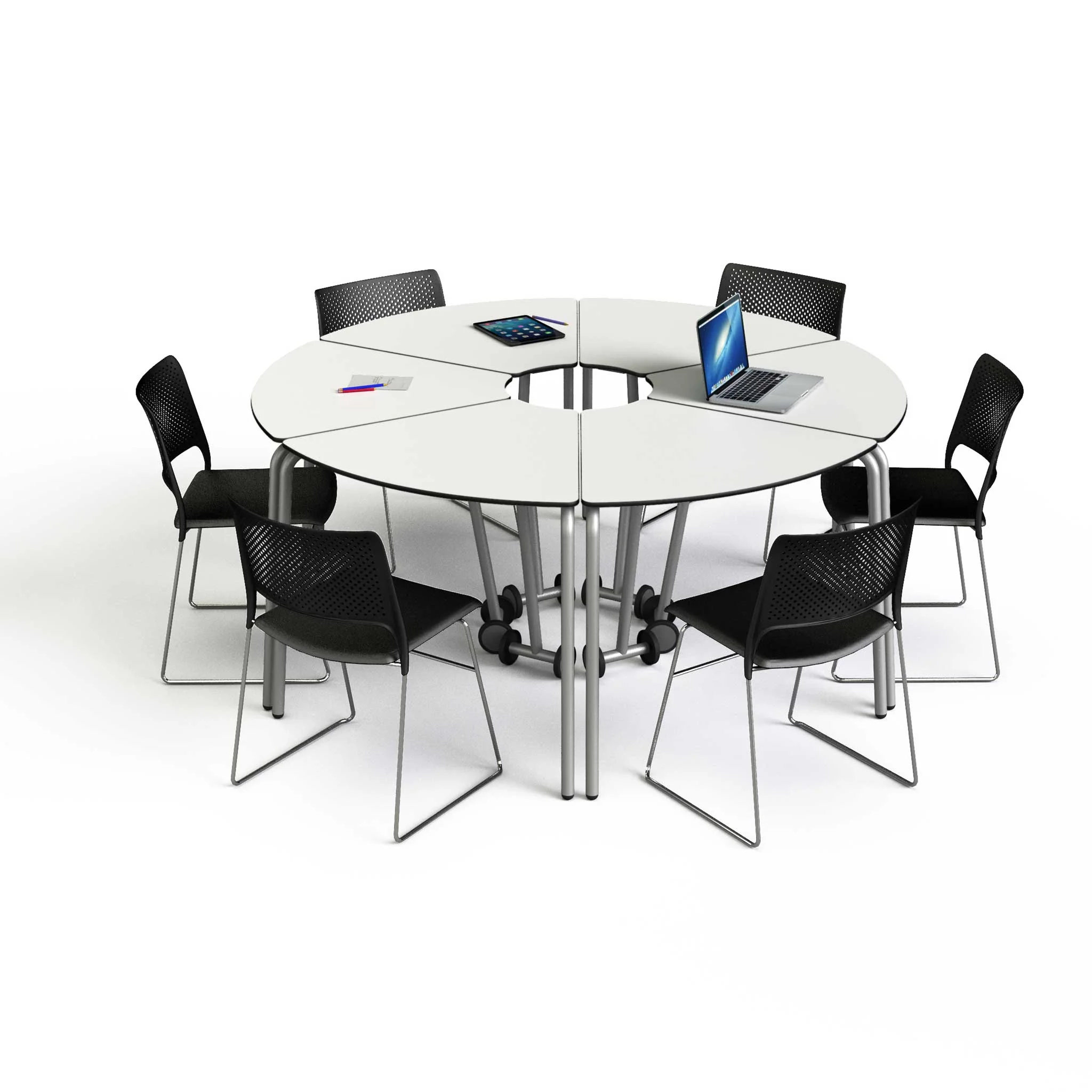 runde tische, möbelset, klapptisch, tisch mit stühlen, industrieller tisch