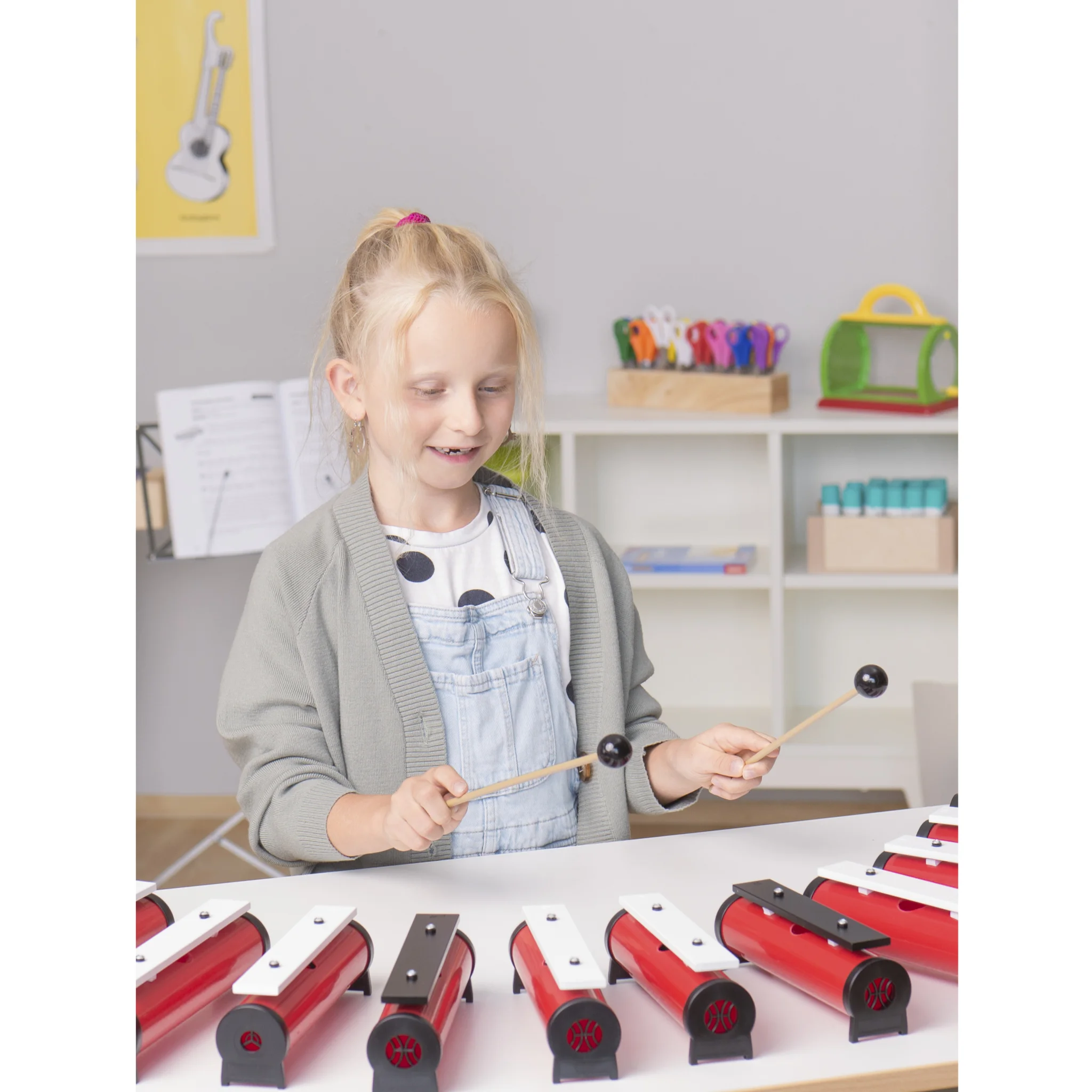 Kinder, Musikinstrument, Xylophon, Schule, Spielzeug