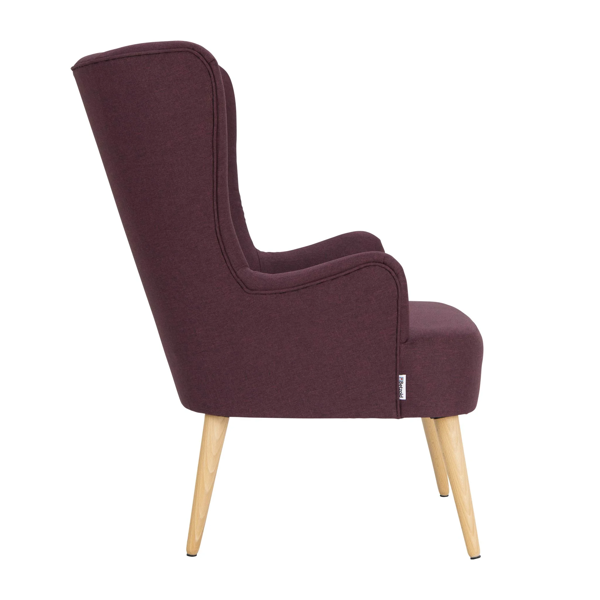 Sessel, Stoffstuhl, Upholstert, Waldholz-Buchenholz-Farbstuhl, lila