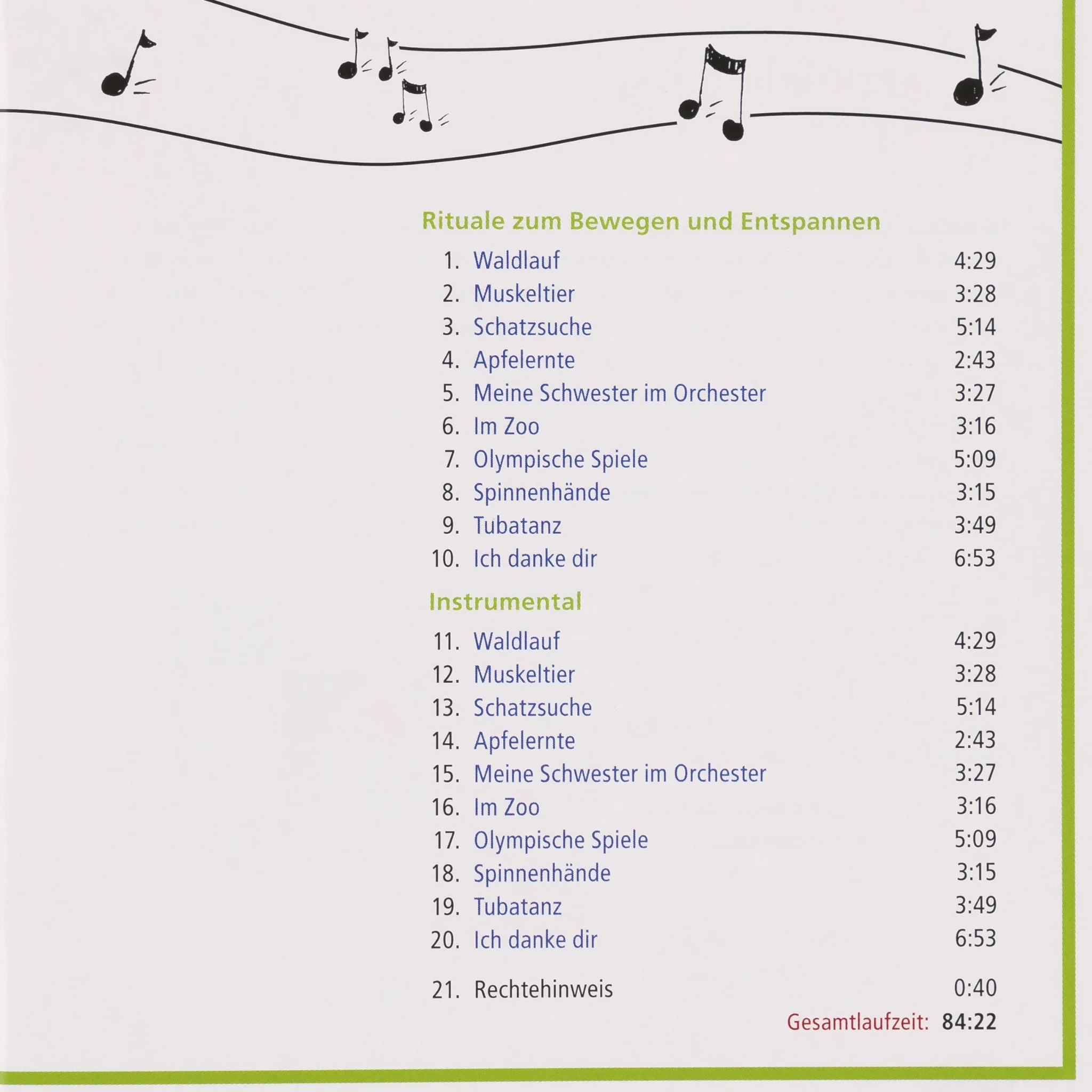 musik, CD, Backcover, Instrumental, Playlist
