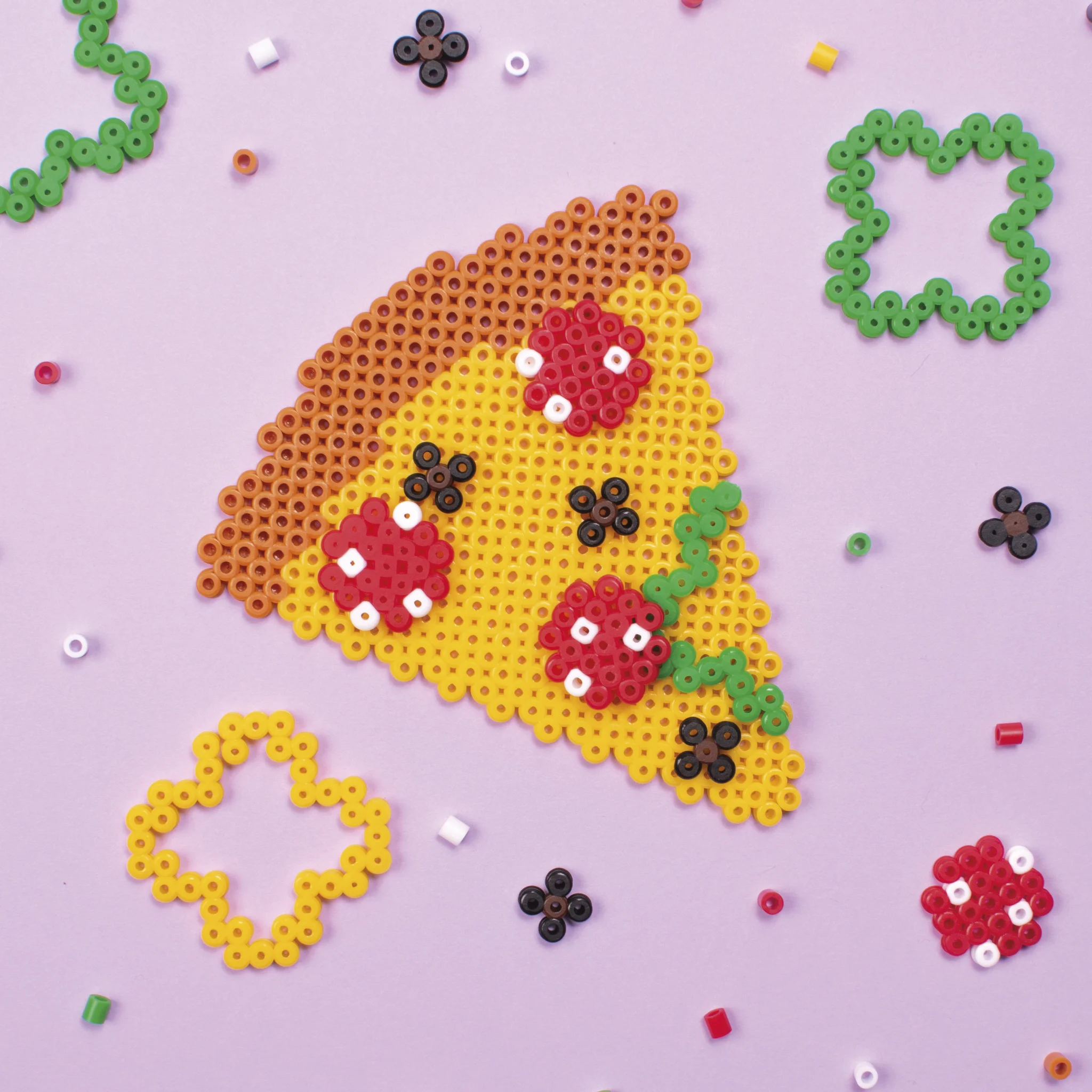 pizza, slice, Perler beads, Zitrone, Kirschen