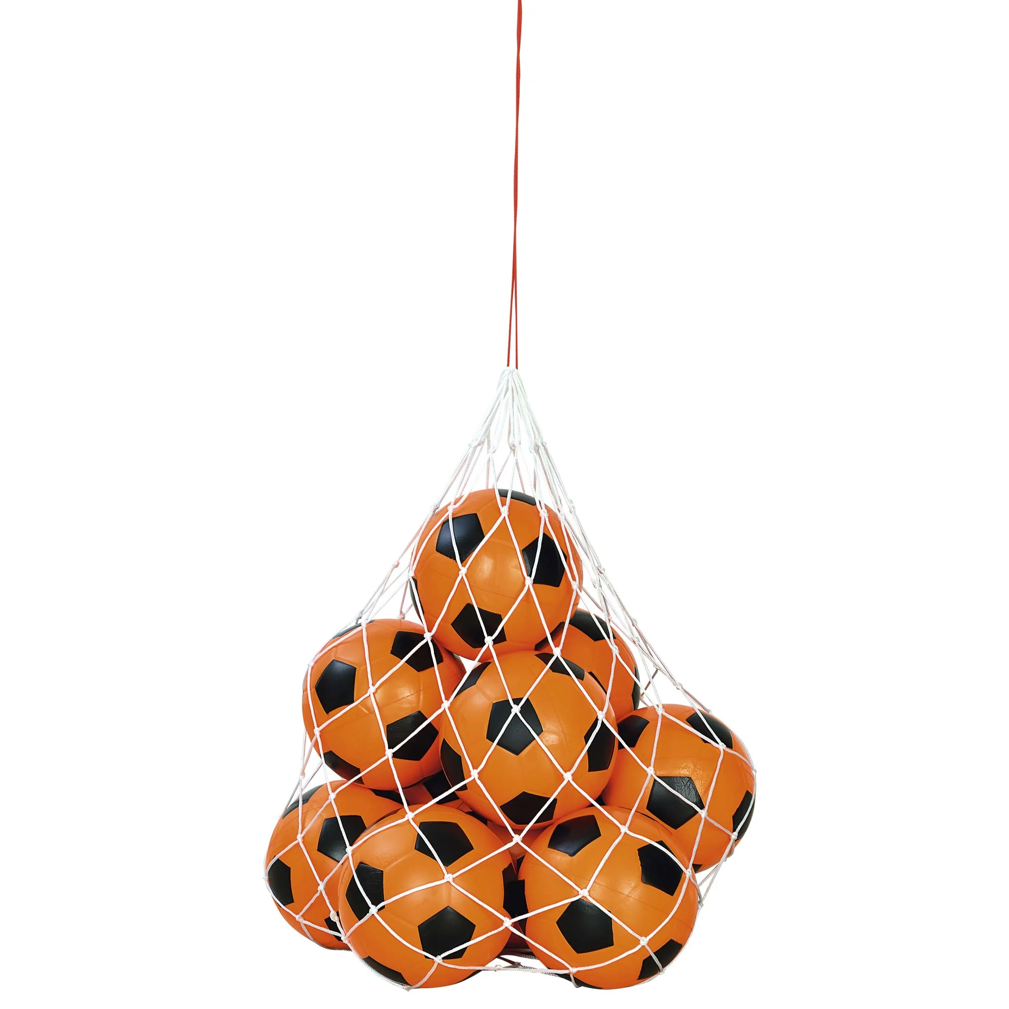 fußballbälle, trainingsbälle, netztasche, oranges Ball, Sportausrüstung