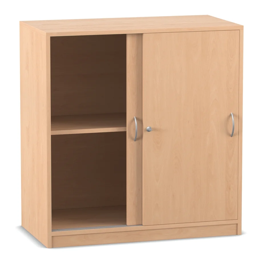 Unter-Schiebetürenschrank - ohne Mittelwand, Buche hell