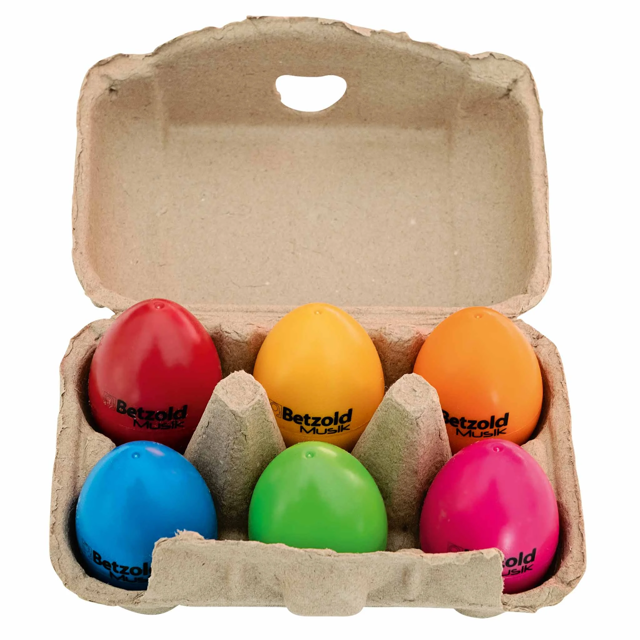 Eierbox, Bunte Eier, Kartonverpackung, 6er Pack, Kunststoffeier