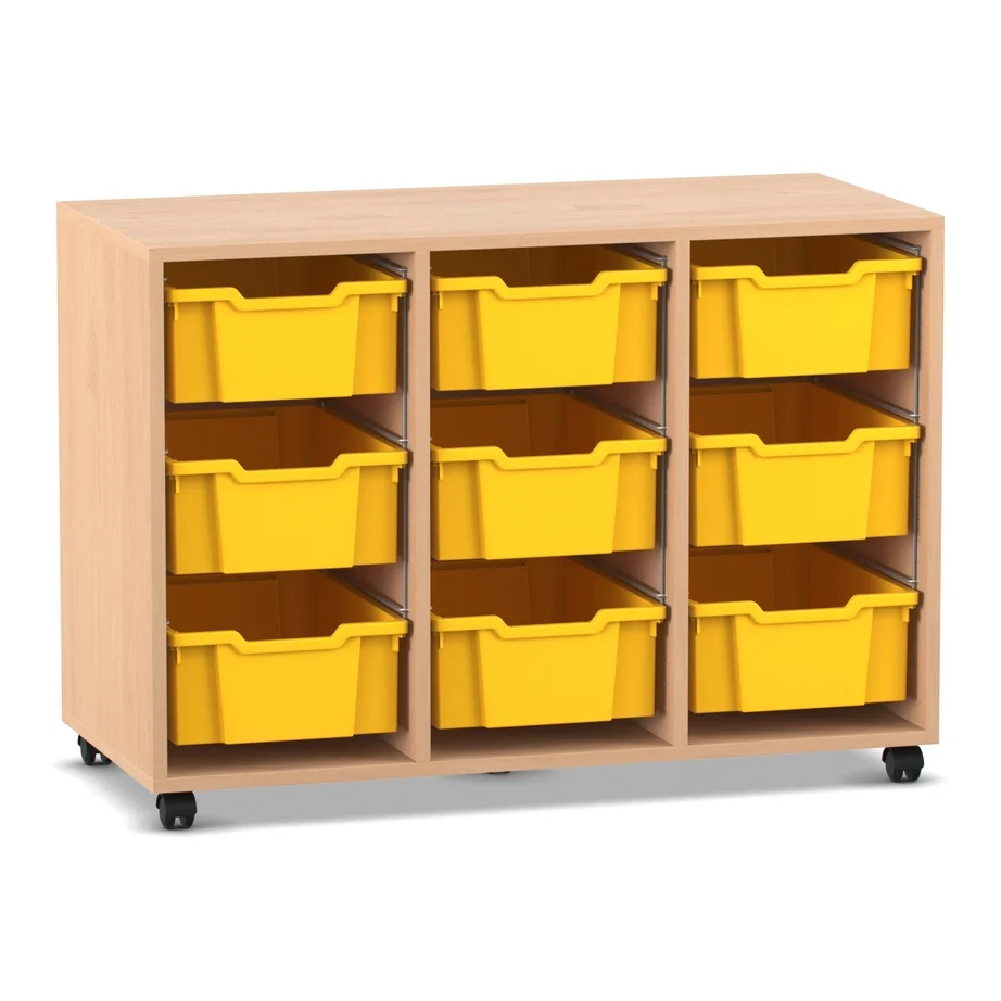 Regal PRO, 76,7 x 108,5 x 48, mit 9 Boxen, Buche hell