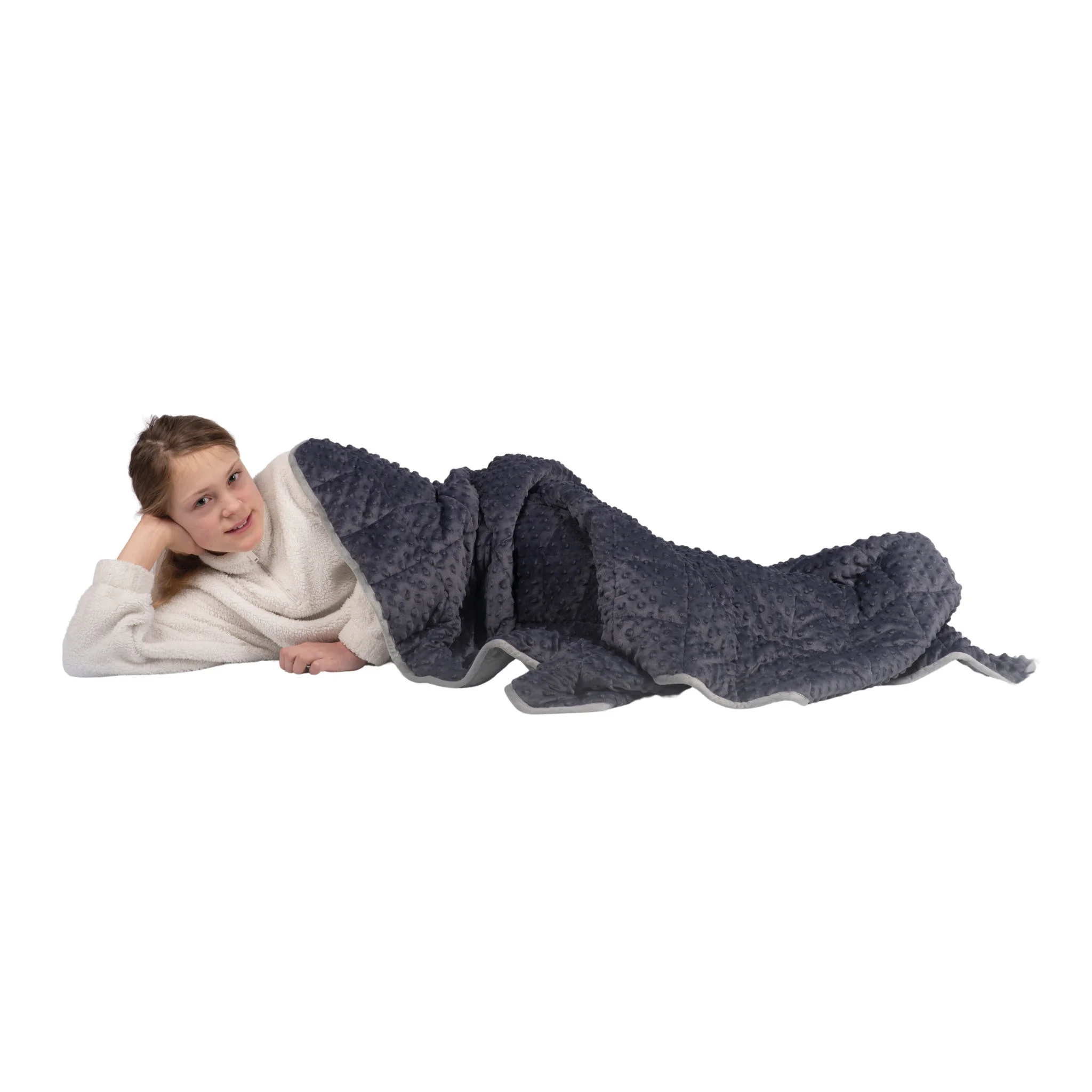 Decke, Fleece, grau, gemustert, Kuscheldecke