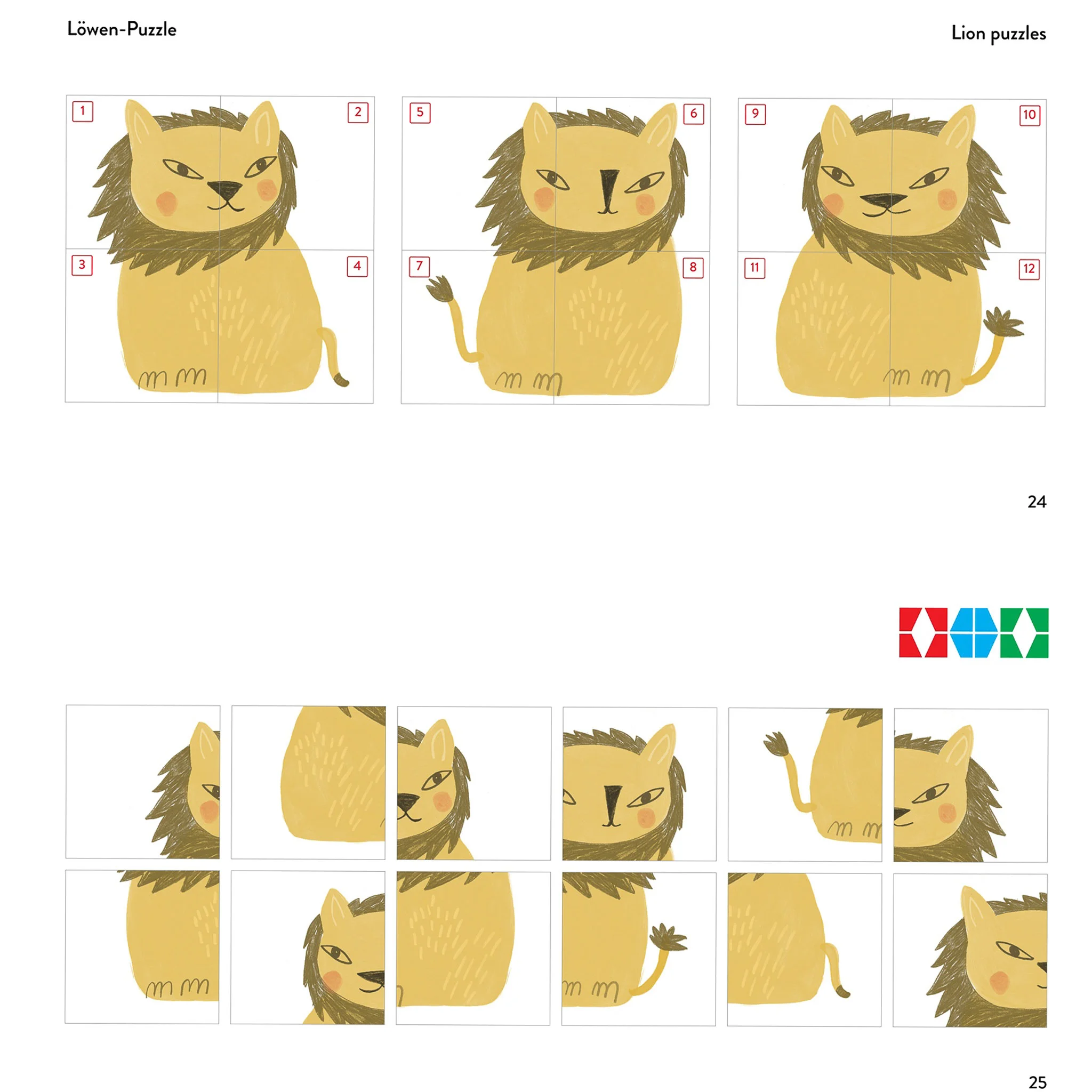 Löwe Puzzle, Löwe, Tier, Puzzle, Kinder