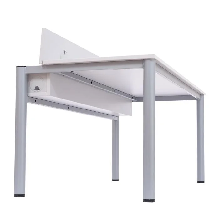 Schreibtisch, verstellbar, Metallbeine, weiß, Schublade
