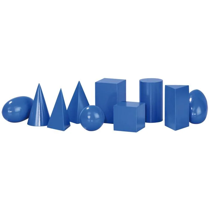 Geometrische Körper, 10er-Set in Blau
