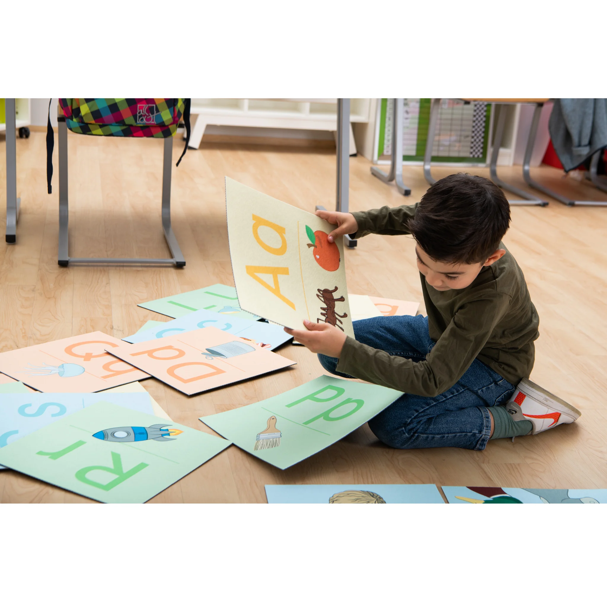 Alphabetikkarten, Bildungsposter, Buchstaben lernen, Lernkarten, Kinder lesen