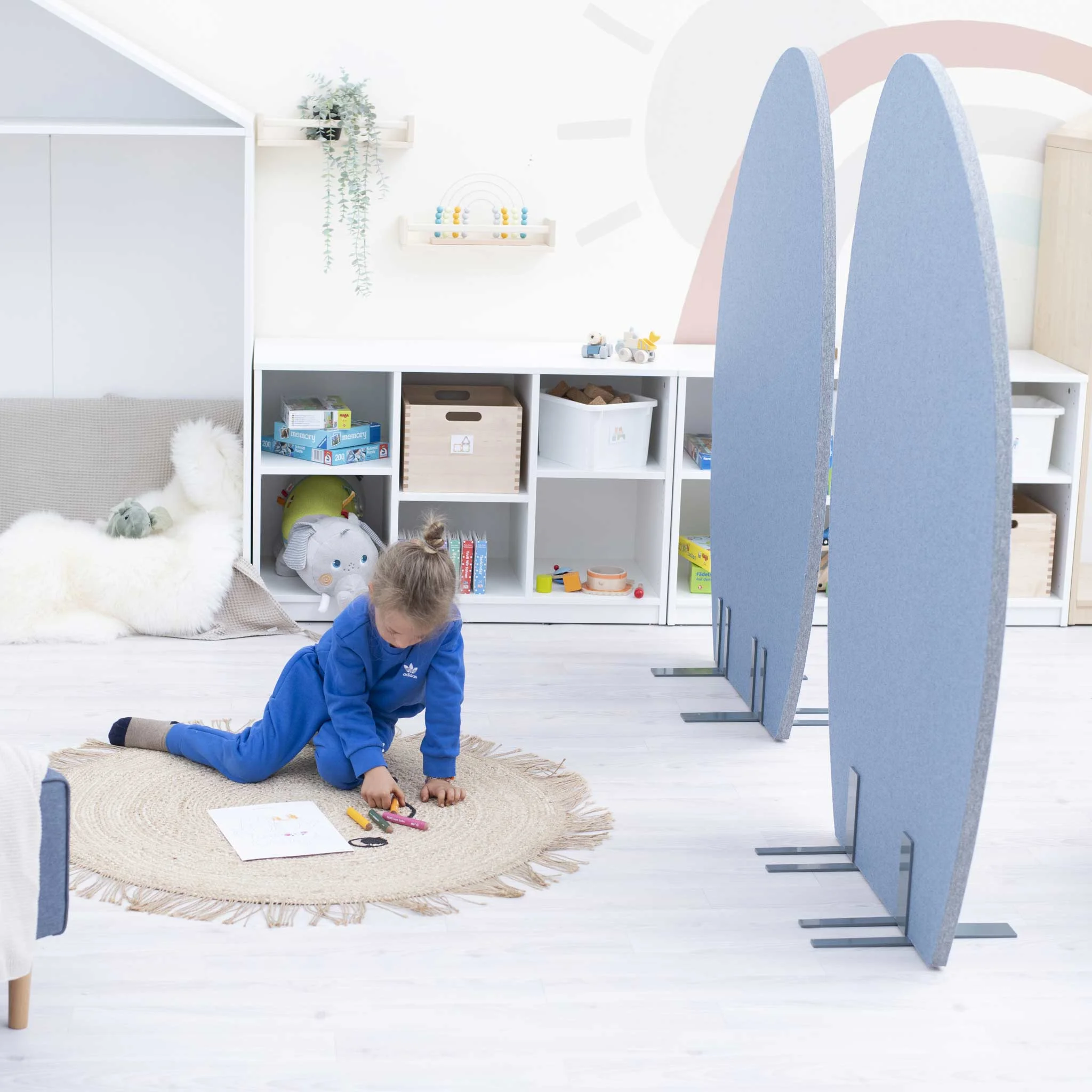 Kinderzimmer, Kuscheltier, Spielmatte, Blau, Pferd