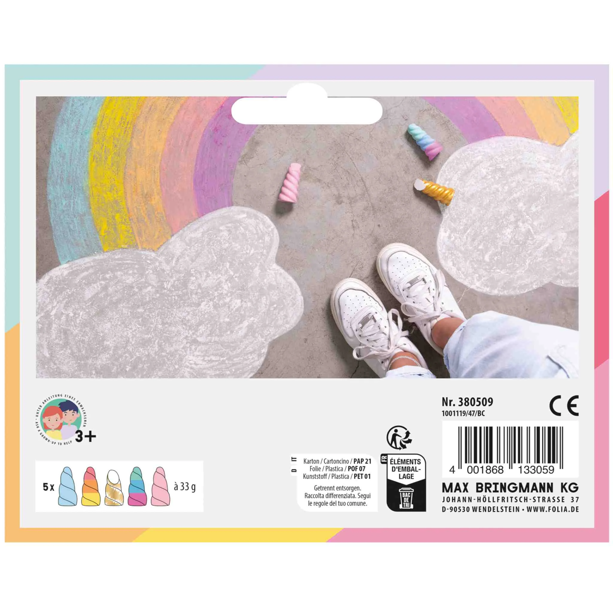 Schaumknete, Wolke, Regenbogen, Sneaker-Abbildung, Knisterkegel