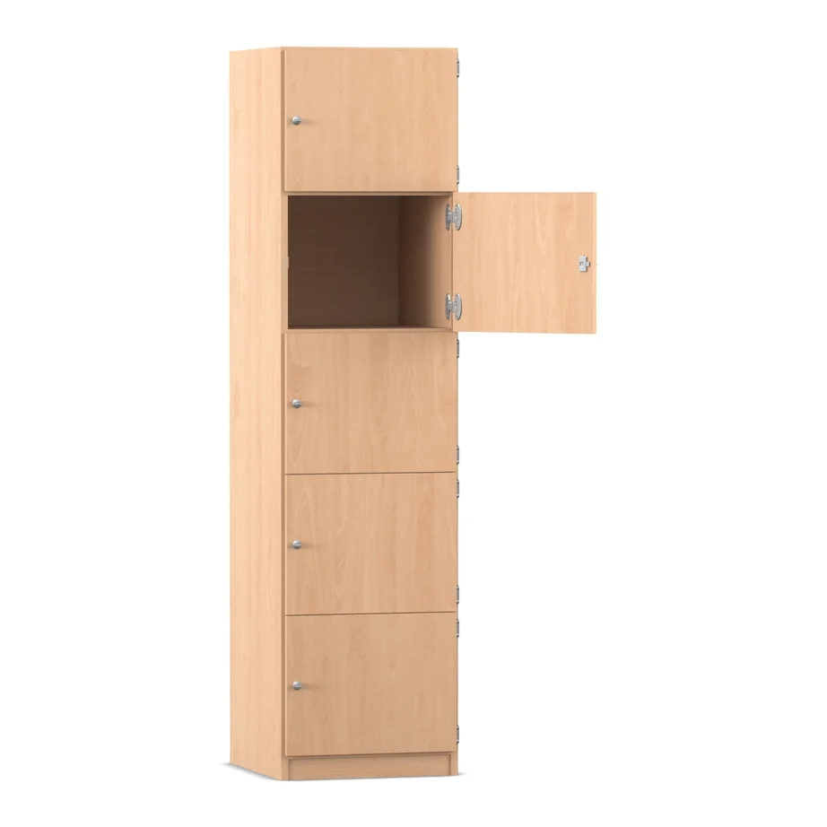 Schließfachschrank, 48,1 cm breit, mit 5 Fächern, 40 cm