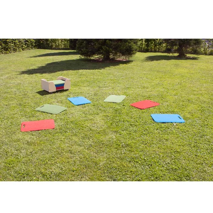 Kinderspiel, Kissen, Garten, Spielmatten, Holzbox