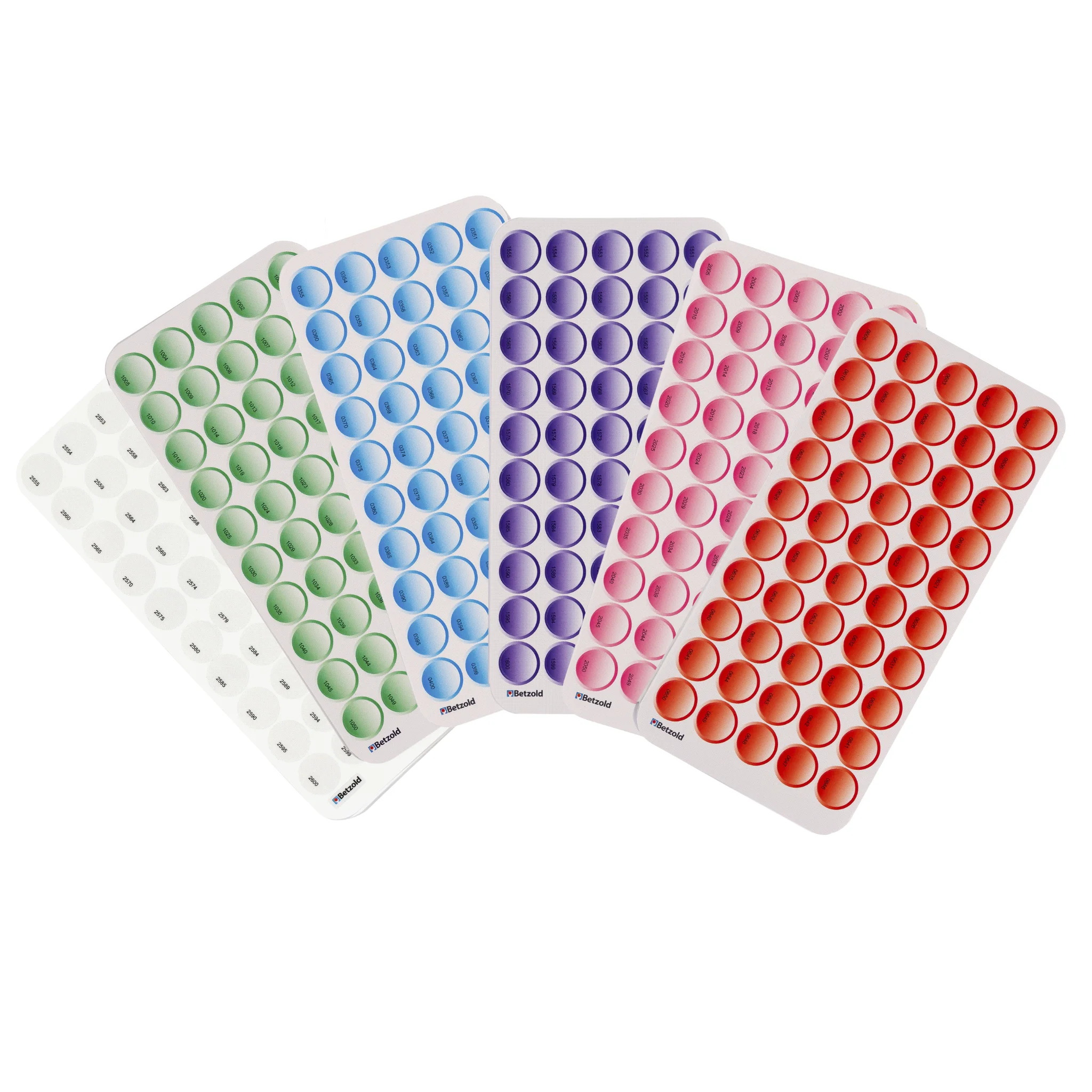 Pillen, Farbpunkte, Punktaufkleber, bunte Blister, Farbdotten