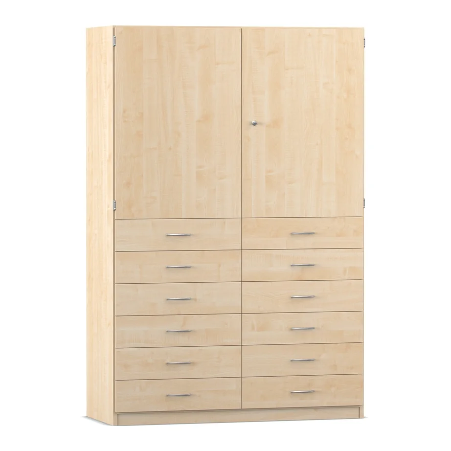 Kleiderschrank,  Kleiderschrank mit Schubladen,  hoher Schrank,  Holzwand,  Kommode