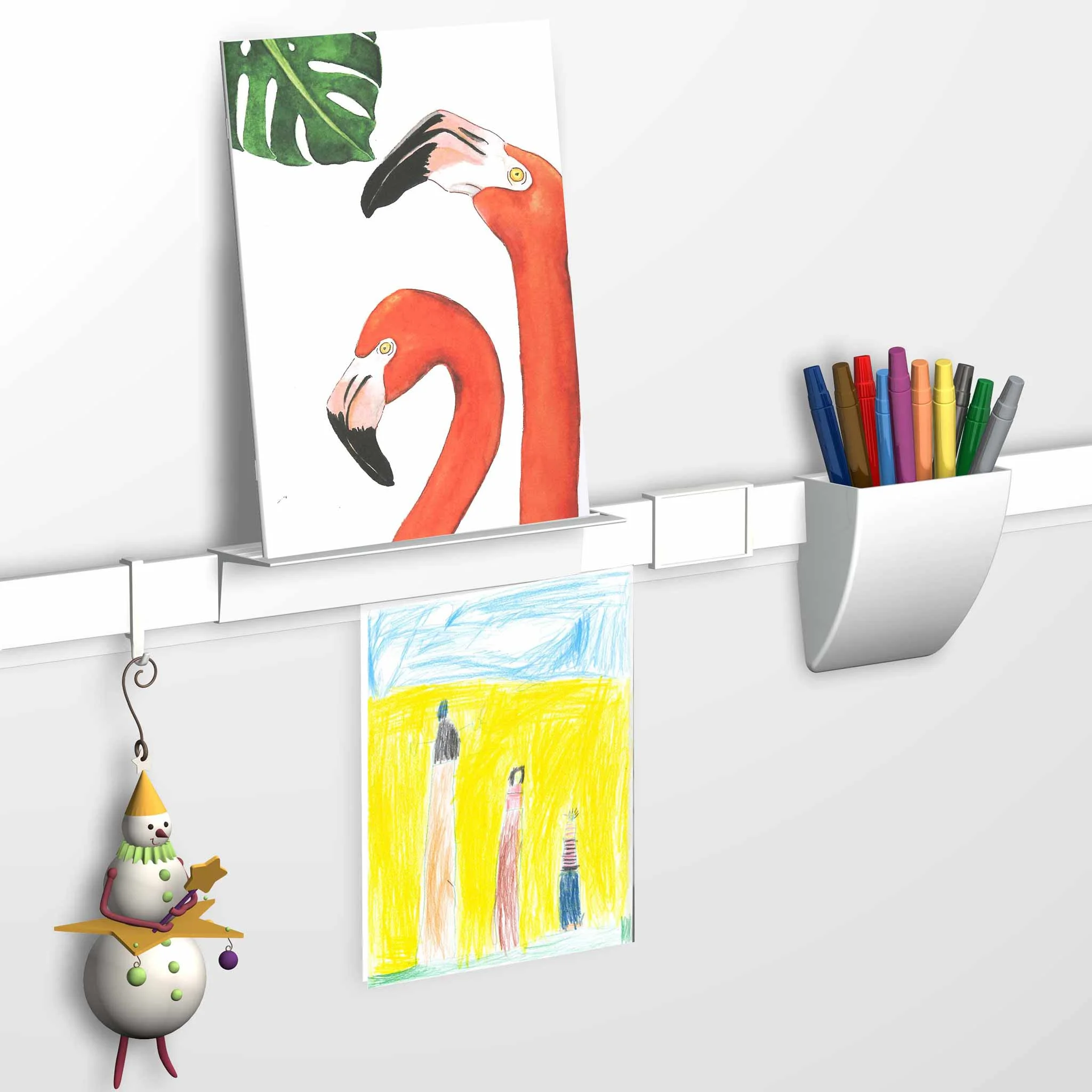 Flamingo artwork,  Wall art,  Drawing supplies,  Colored markers,  Hanging ornament