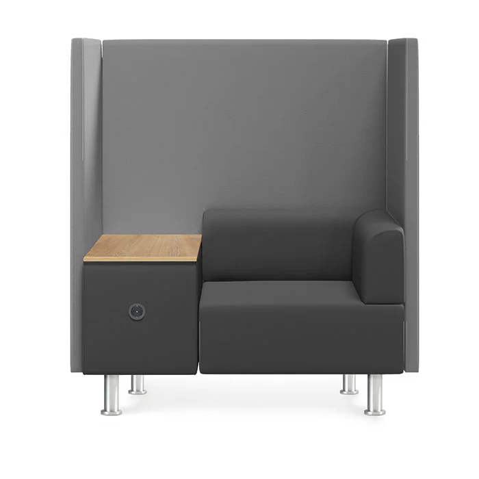 Sessel, Nische, Sideboard, Holzplatte, Stahlbeine