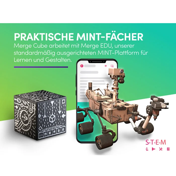 MINT-Fächer, Würfel, Robotik, LEGO-artig, Smartphone-Overlay