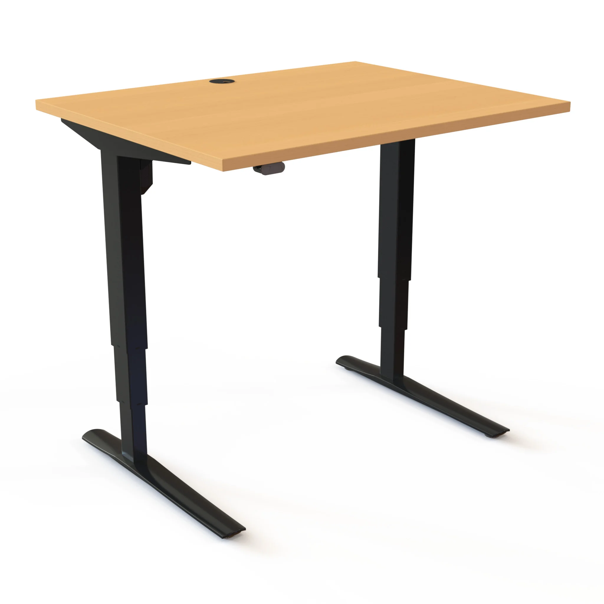 Schreibtisch, verstellbar, Holzoberfläche, Stahlbeine, Computertisch