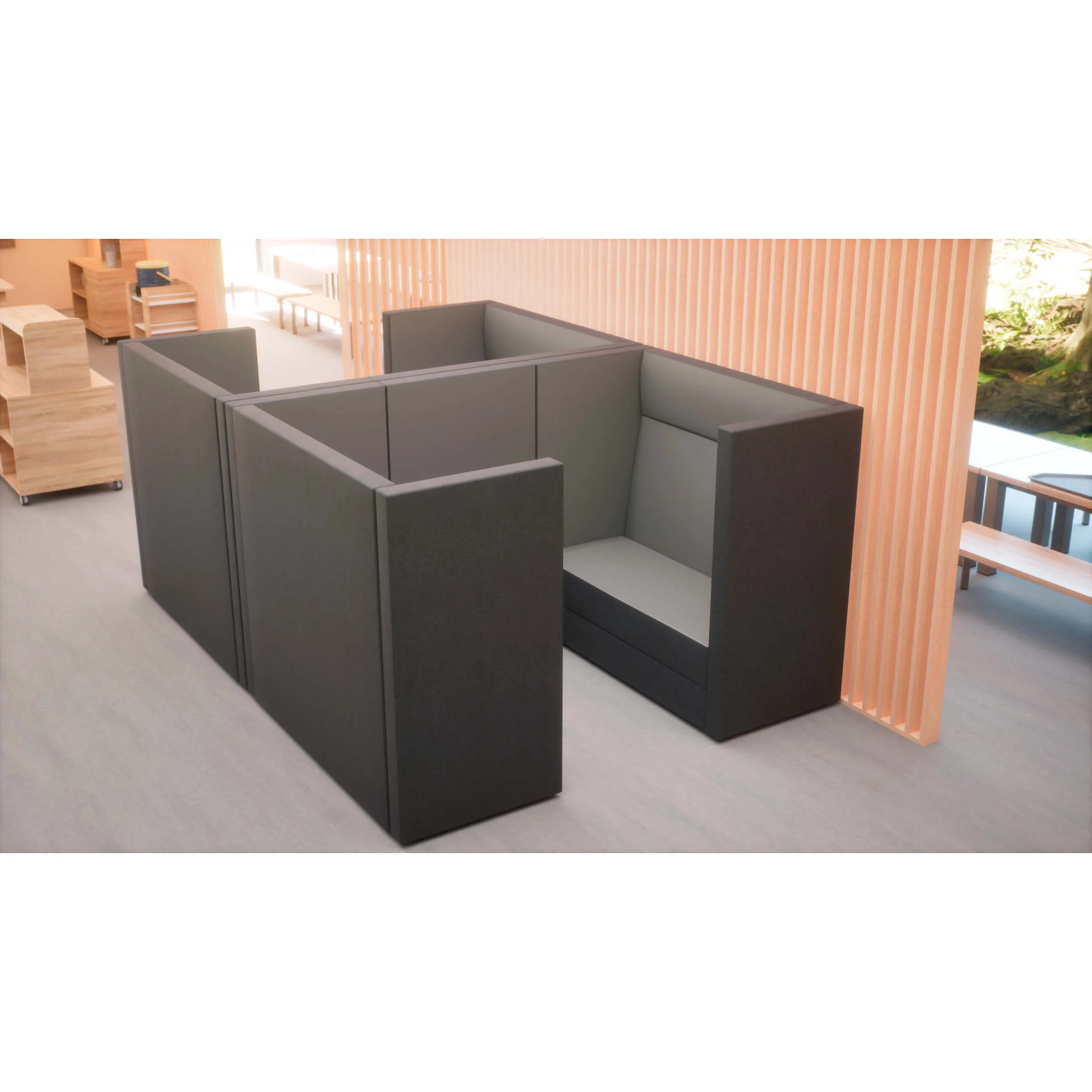 Sesselgruppe, Ecksofa, Sitzbereich, Grau, Modular