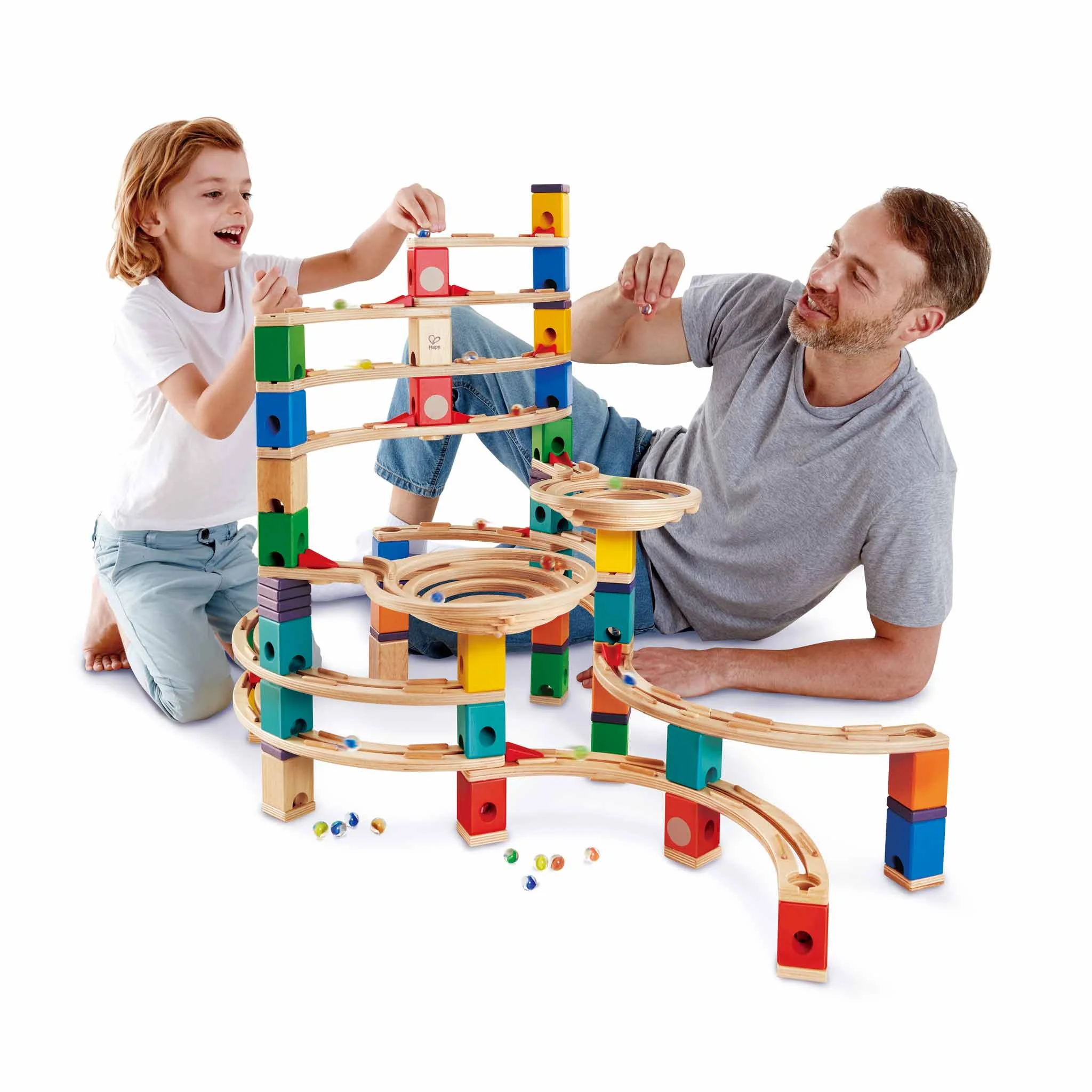 Holzspielzeug, Kugelbahn, Bausatz, Kinderspielzeug, Kreatives Spiel
