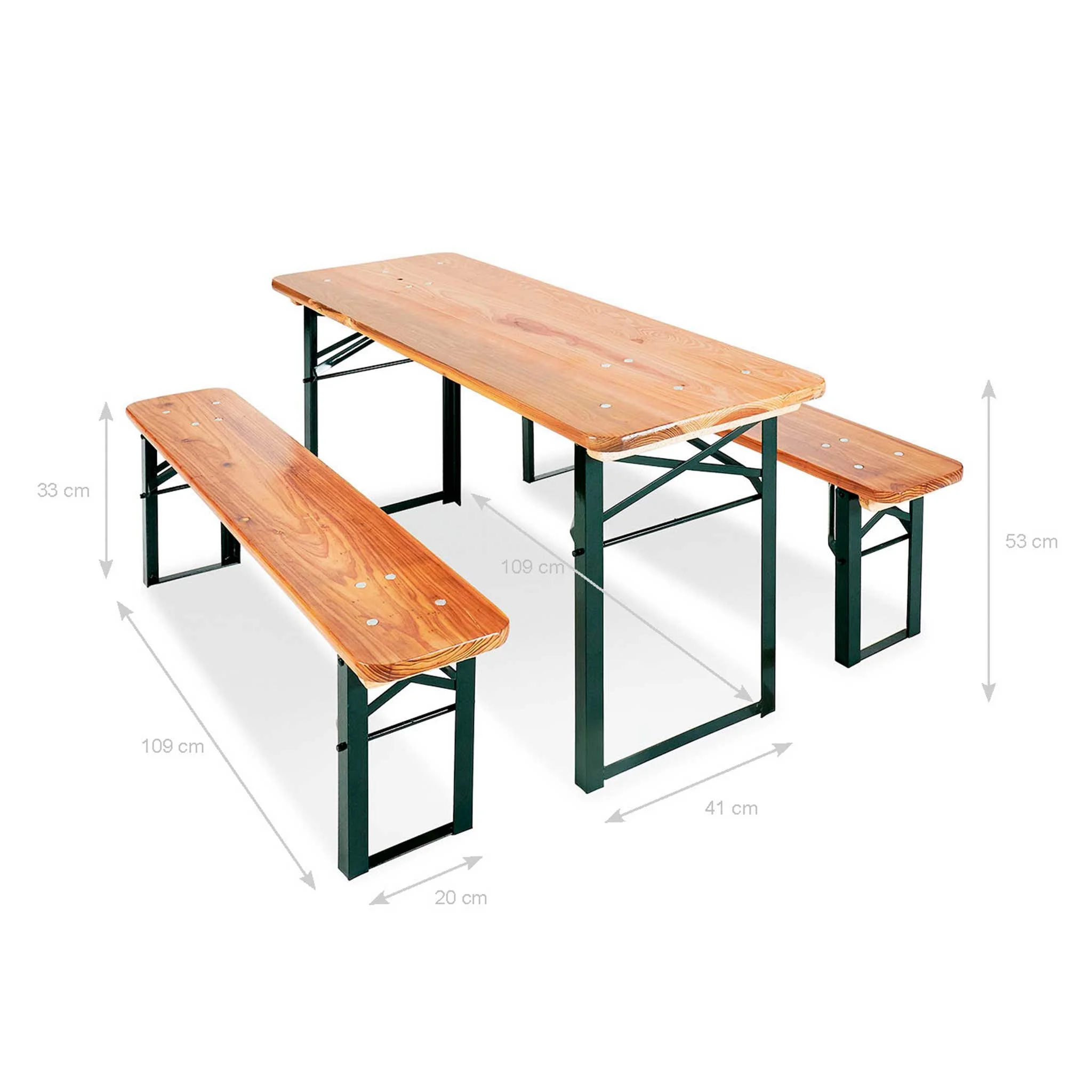 Picknicktisch, Holztisch, Metallgestell, Naturholz, Pausentisch