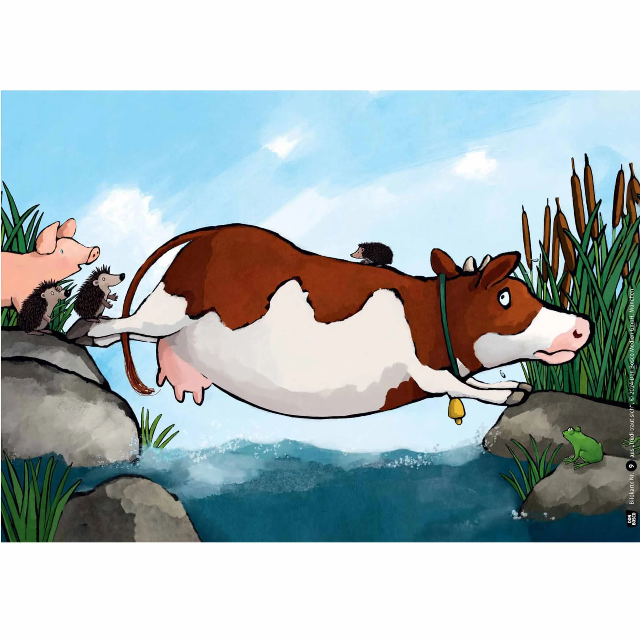 Kuh, Kuhmilch, Tierbild, Flussbrücke, Tierfamilie