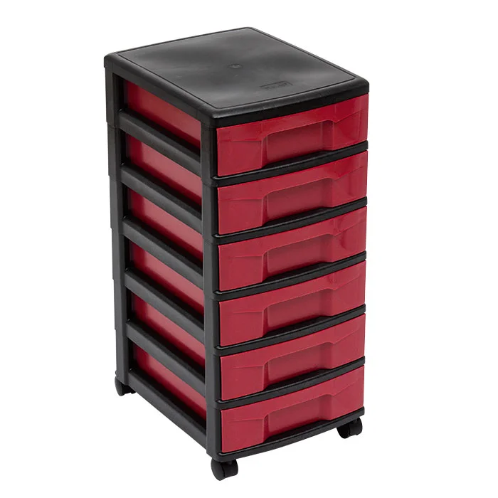 Schubladenbox, Kasten, Aufbewahrung, Rolllager, Rot