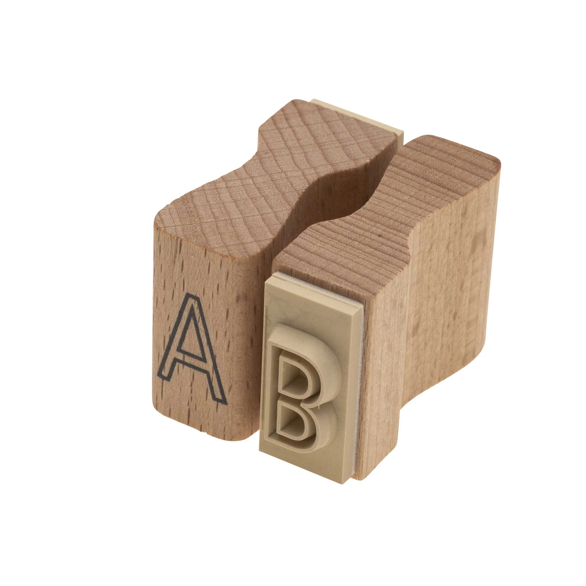 Holzstempel, Buchstabenstempel, Buchstabe A, Holzblock, Gummistempel