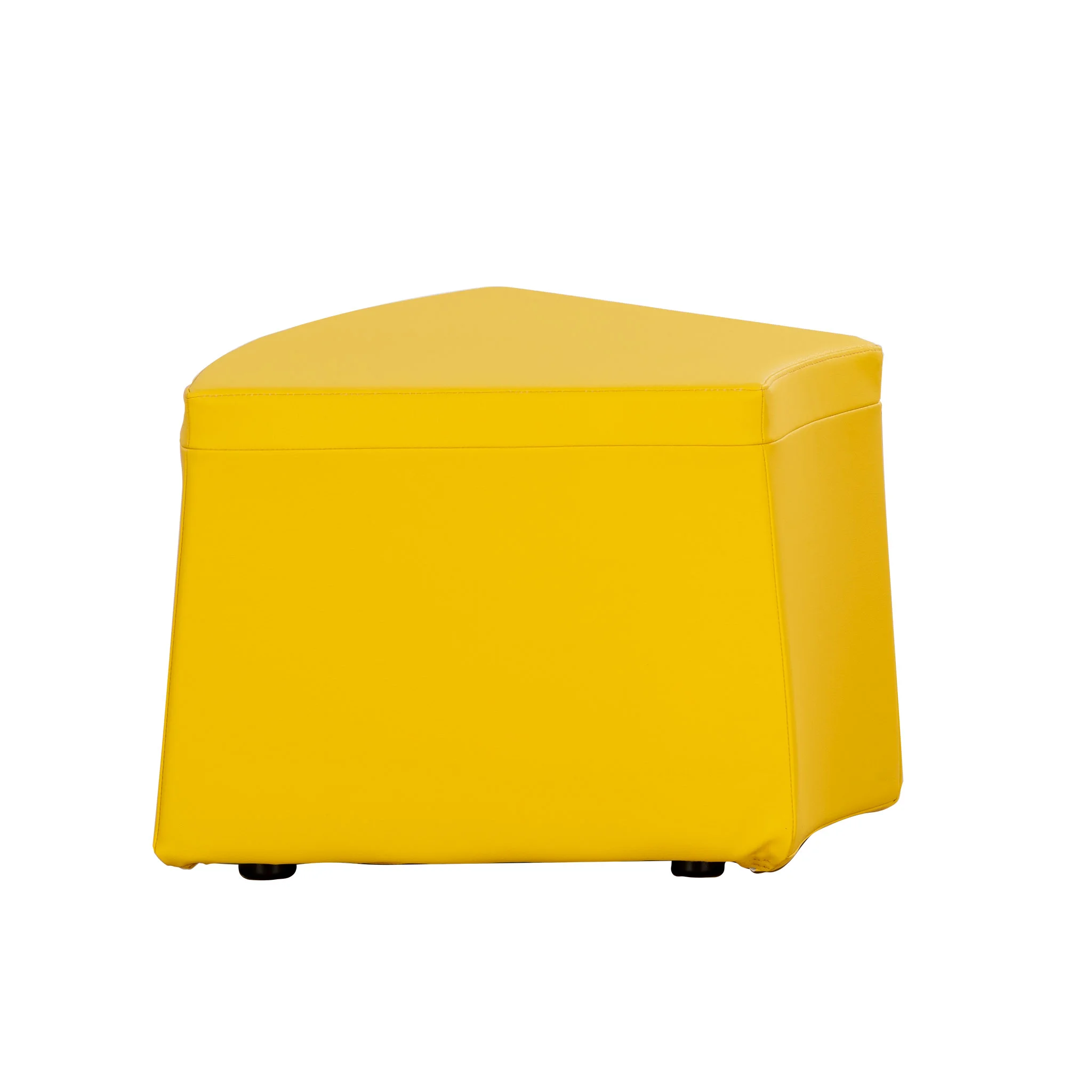 Pouf, Hocker, Gelb, Kunstleder, Quadratisch